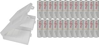 24 Fujitsu Ready-to-use AA Rechargeable NiMH 1.2V Min. 1900mAh Batteries - with Battery Holder