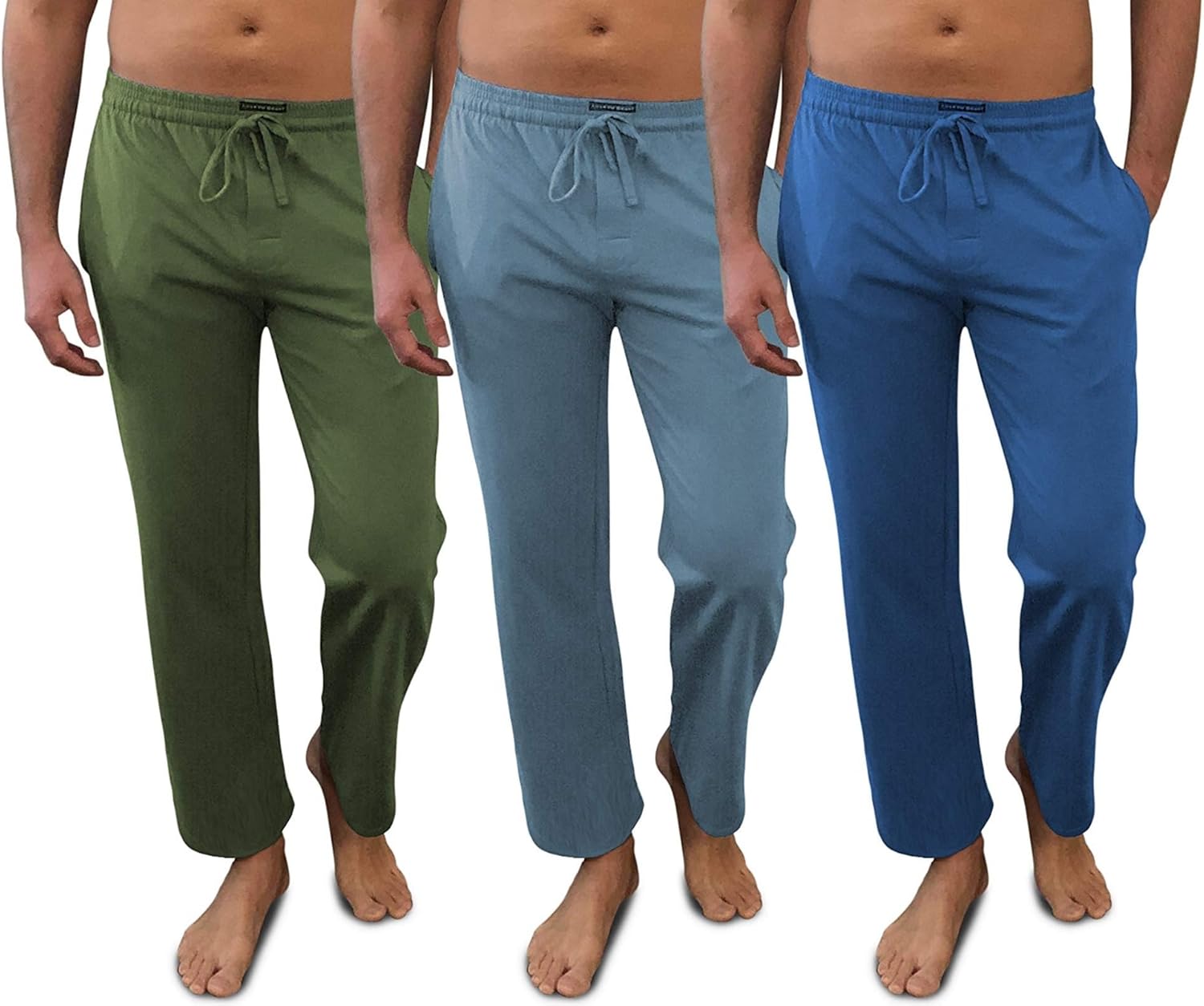 Andrew Scott Men's Cotton Lounge Pants | Multi Packs & Colors | Soft & Light Drawstring Yoga & Sleep PJ Bottoms