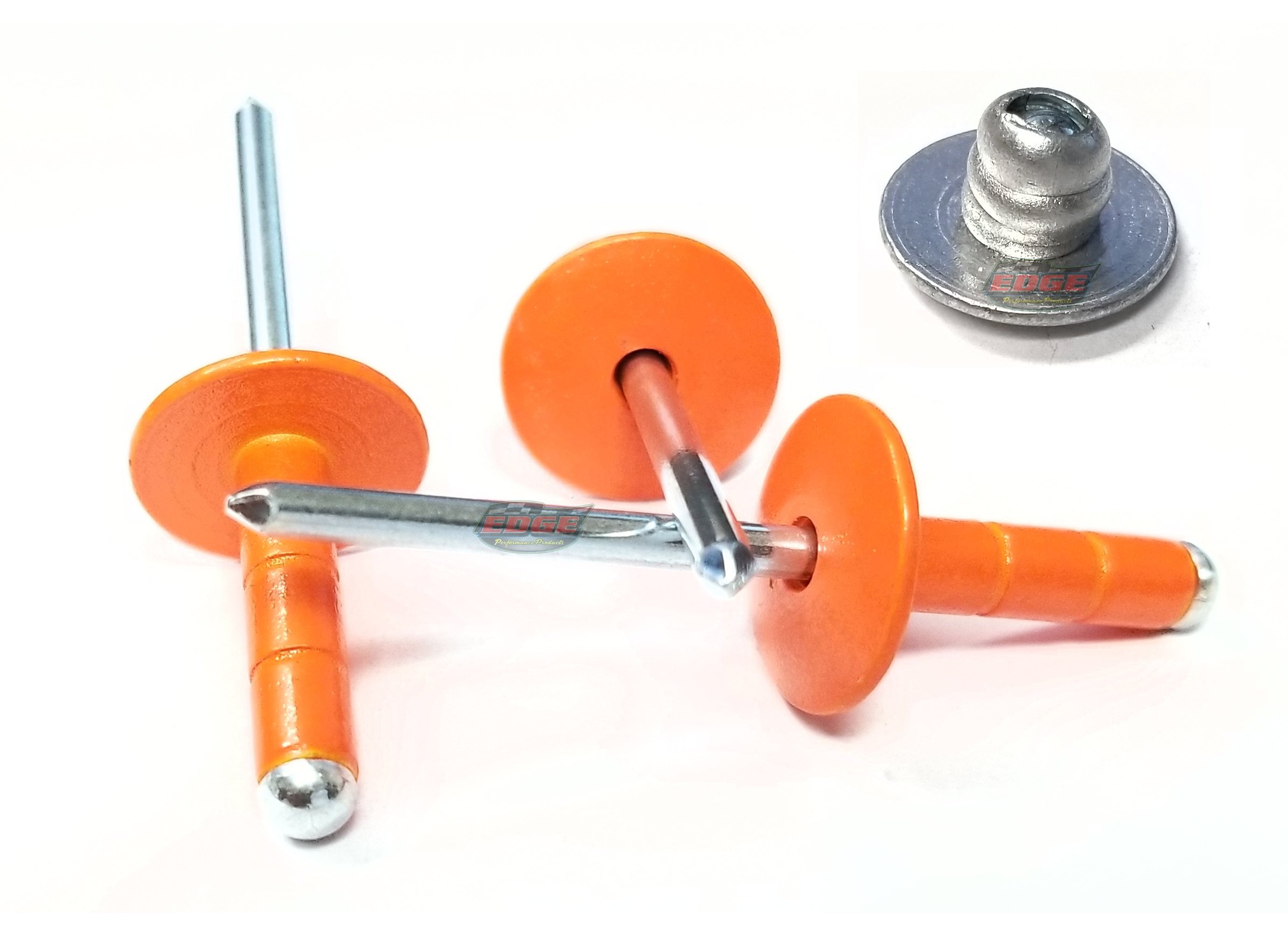 Orange 3/16" Aluminum Large Head with Steel Mandrel Multi Grip Pop Rivets Fasteners .275 - .598 Grip Range