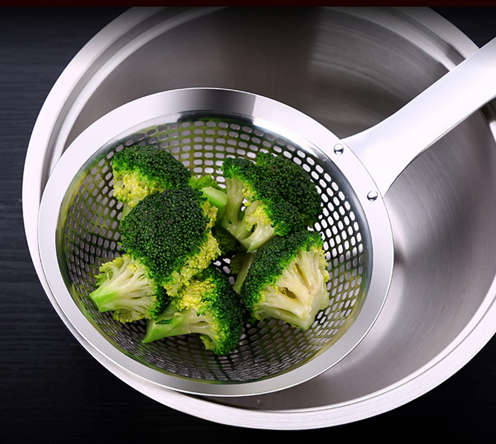 304 Stainless Steel Skimmer Spoon 14.5 ln for Cooking Frying Skimming Colander/Strainer Kitchen Tools - Image 8