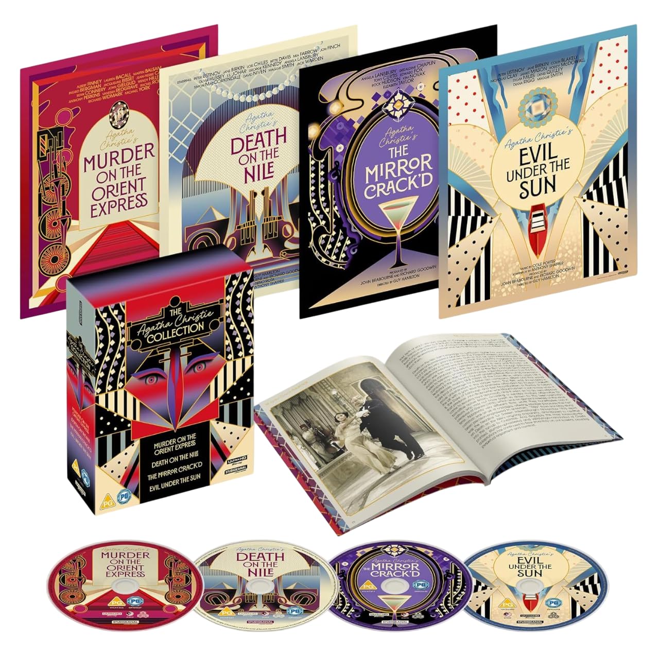 The Agatha Christie 4 Movie Collection - (Murder on the Orient Express / Death on the Nile / The Mirror Crack'd / Evil Under the Sun) [4K UHD + Blu-ray] [Region Free]