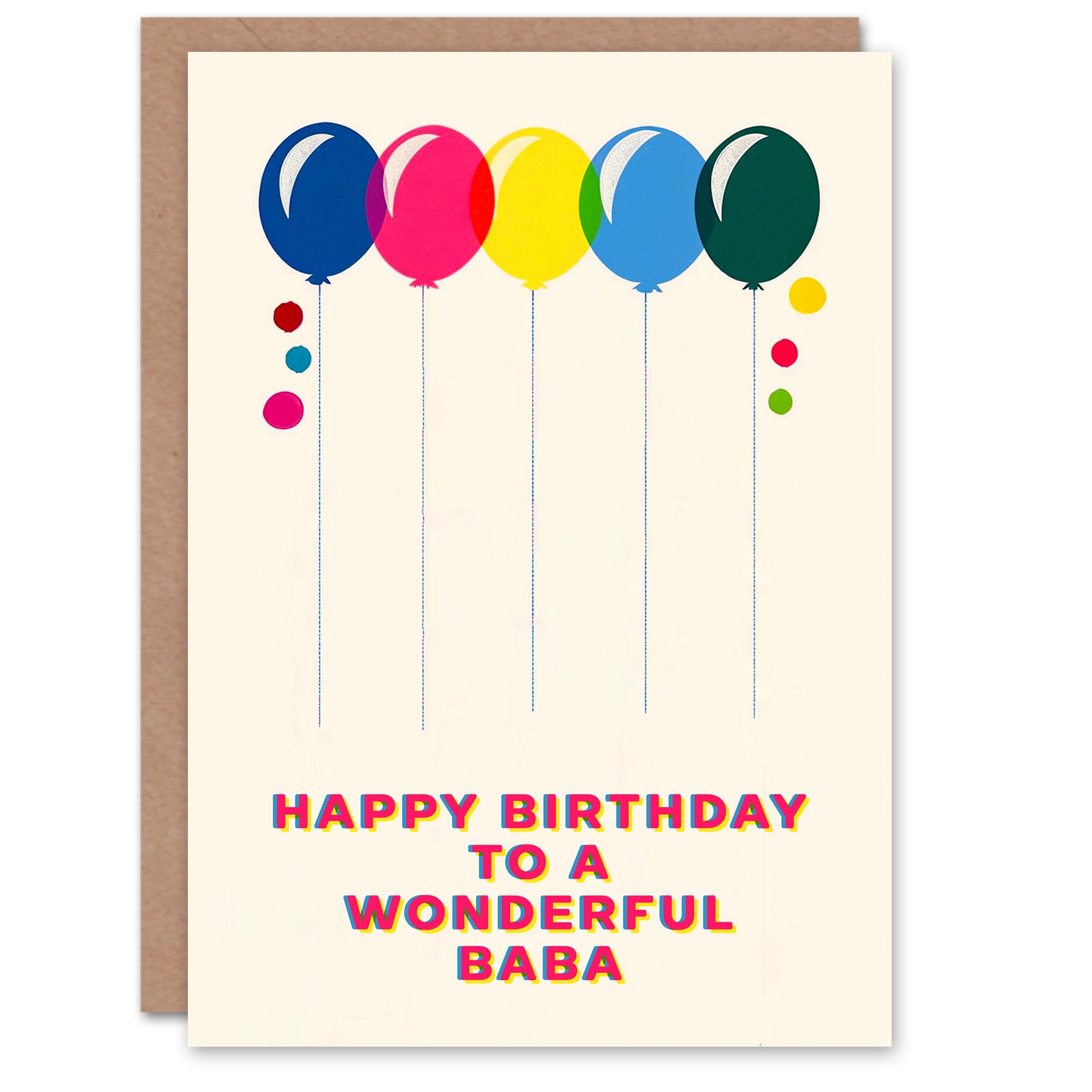 Artery8 Happy Birthday to a Wonderful Baba Colourful Balloons Rainbow Non Binary Gender Neutral Card