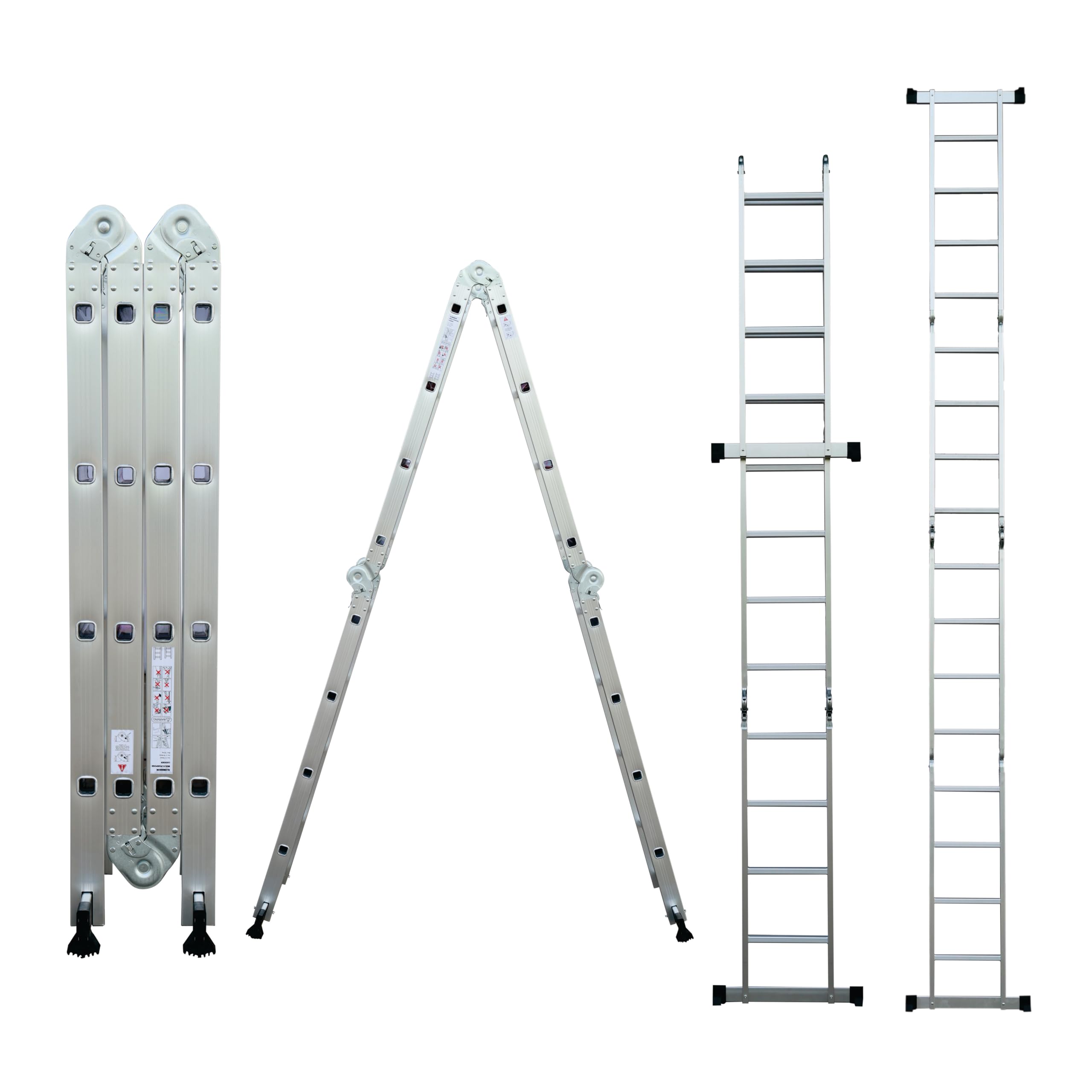 Aardwolf Quickfit 15.5 Ft (4 x 4 | 16 Step) |Portable & Compact Folding Aluminium Multipurpose Ladder | 2-Year Warranty| 150 KG Capacity — Amazon image 4