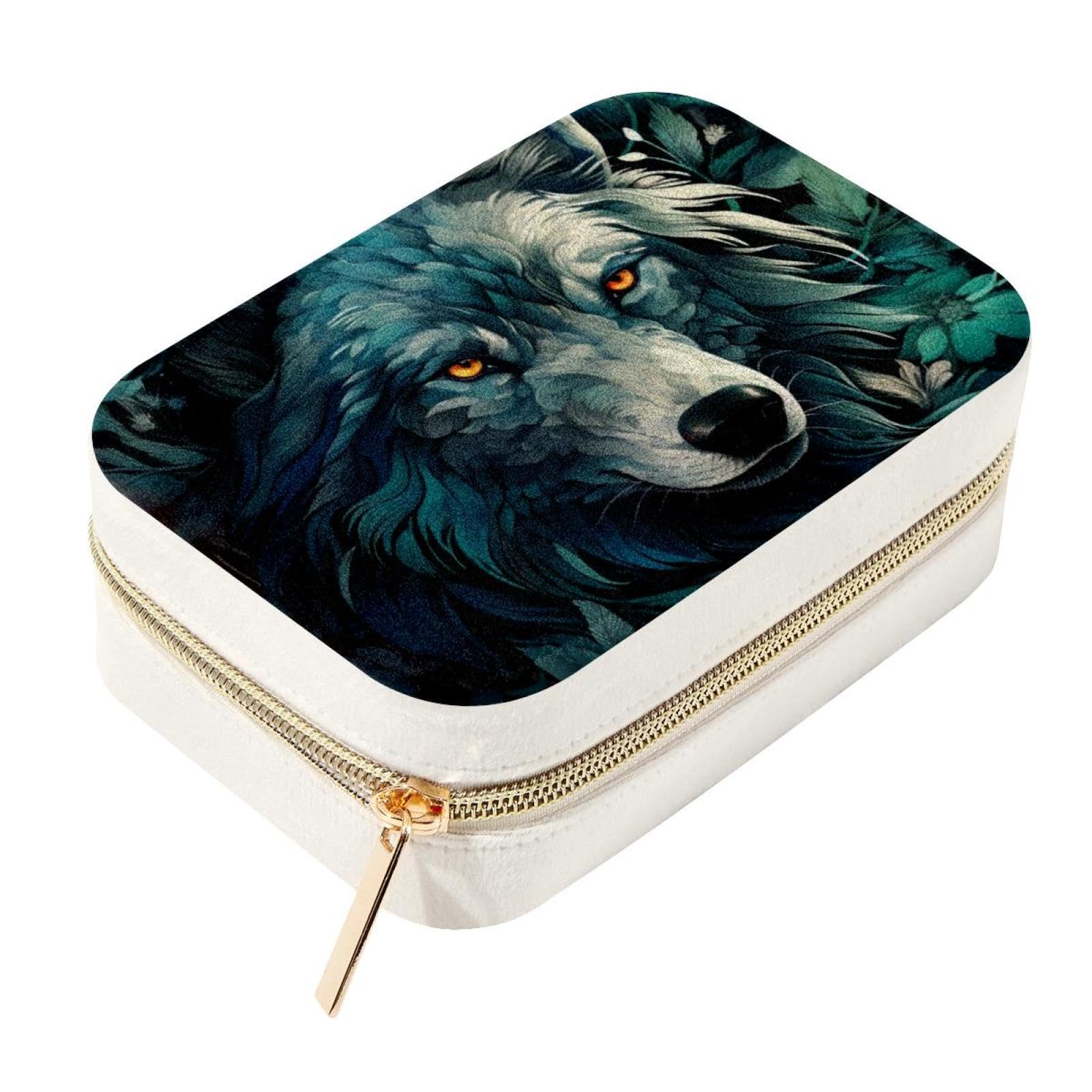 Boîte à bijoux loup magnifique : écrin élégant et spacieux haut de gamme