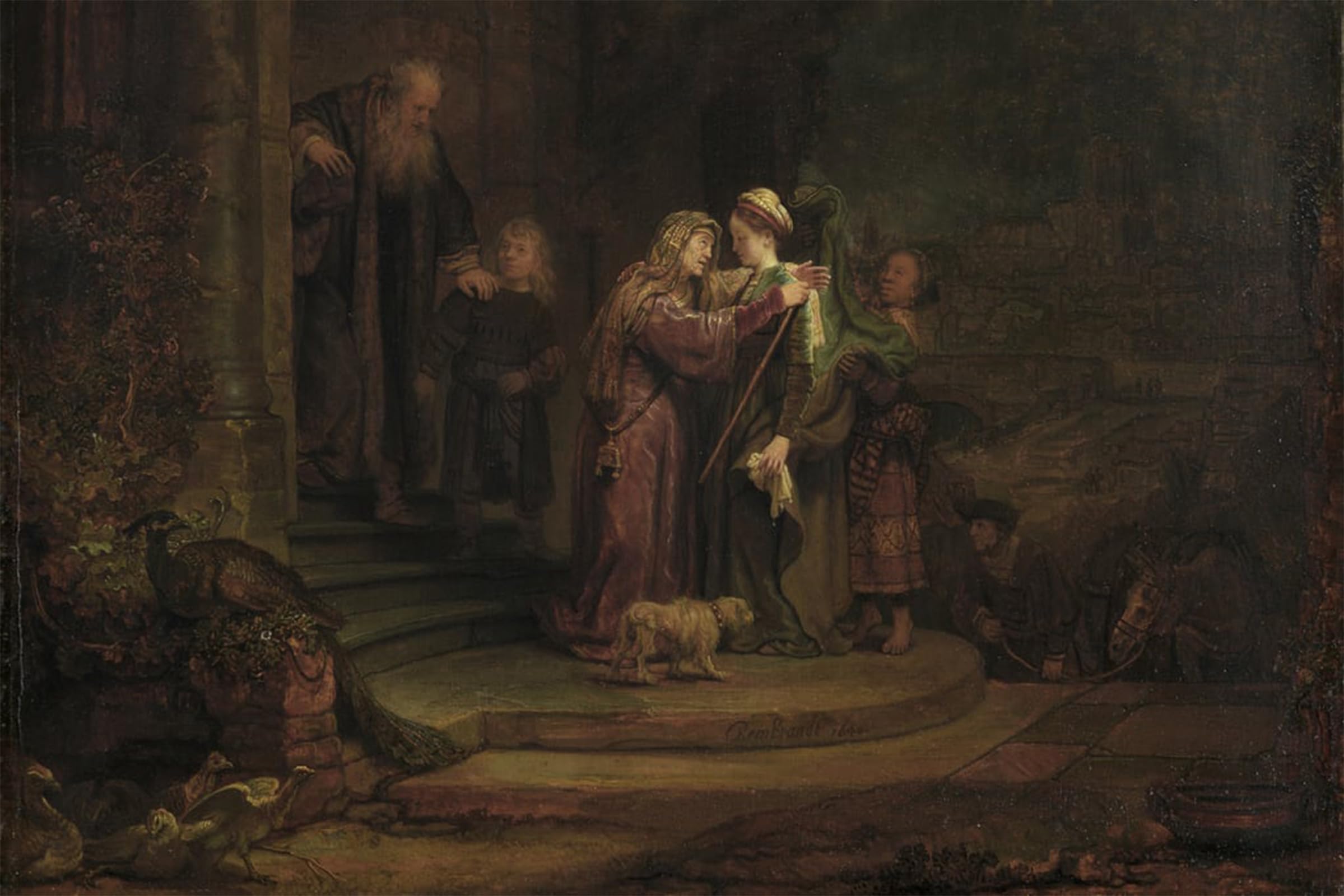 SERENDIPITP Vintage Wall Art Canvas Nordic Poster Canvas Print Picture The visitation by Rembrandt van Rijn Wall Art Poster for Home Decor 60x90cm
