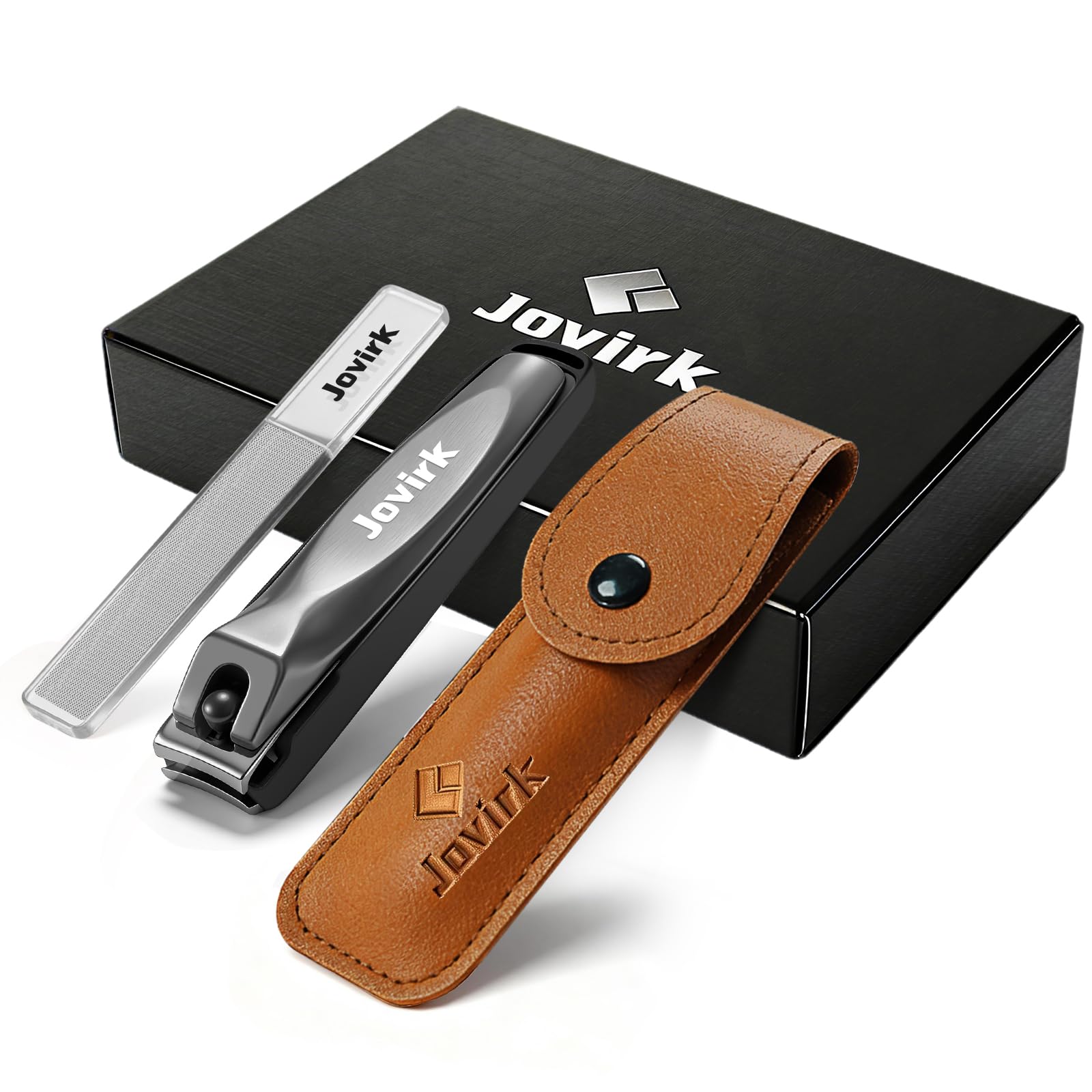 Jovirk Nail Clippers, Stainless Steel, High Quality, Shatterproof, Nail Clipper Set, Nail File, Nail File, Storage Bag Included, Waterproof, for Hands and Feet, Sharp, Unisex (Valentine Gift) : Beauty