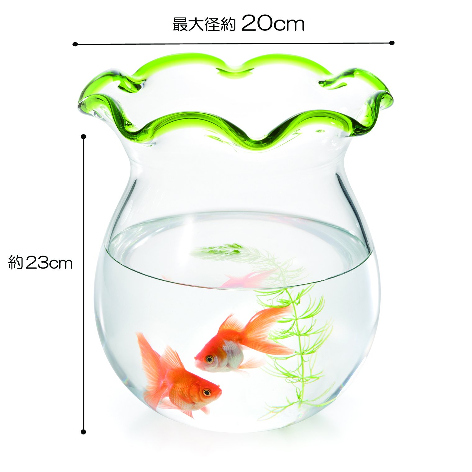 Amazon.co.jp: アデリア(ADERIA) 津軽びいどろ 金魚鉢 グリーン 日本製