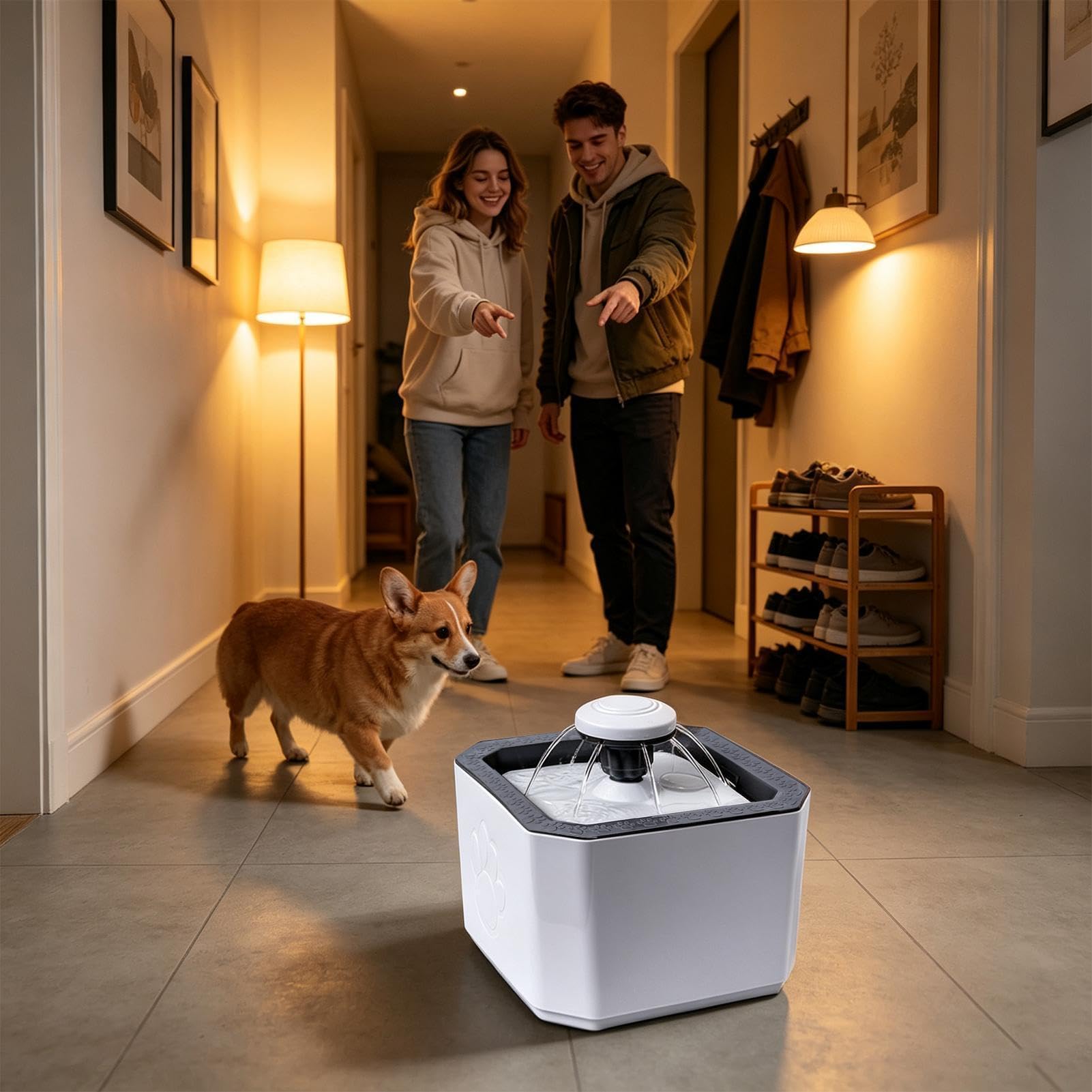 Staccabile alimentato USB astuto senza fili della fontana 2.5L del gatto con il filtro | Fontana per gatti, per appartamento, vacanze, viaggi, balcone, cuccioli, gattini