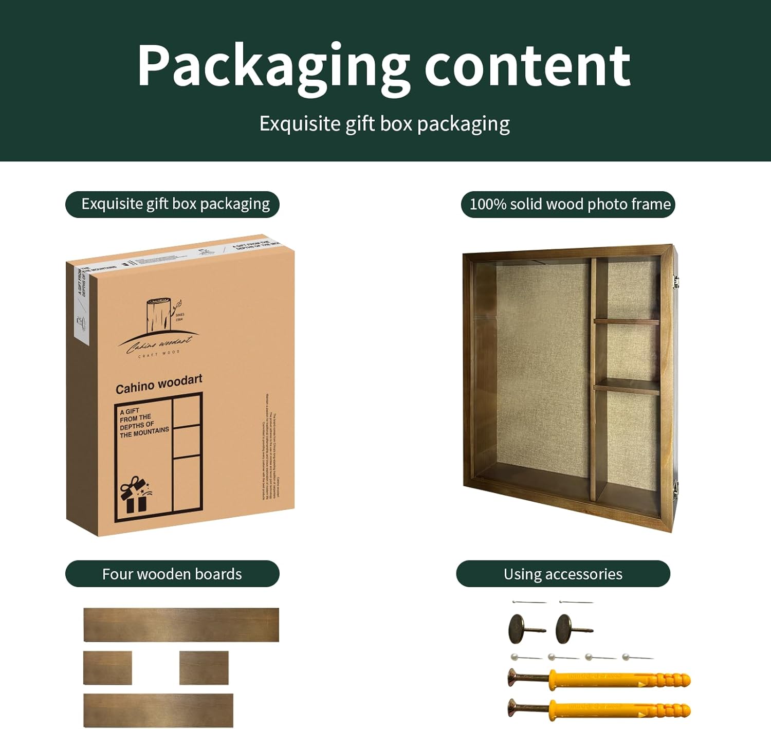 16x20 Shadow Box Frame with Polished Plexiglass, Deep Shadow Box Frame with Hinged Door,Hinged Door, with 4/3" Usable Depth,100% Solid Wood