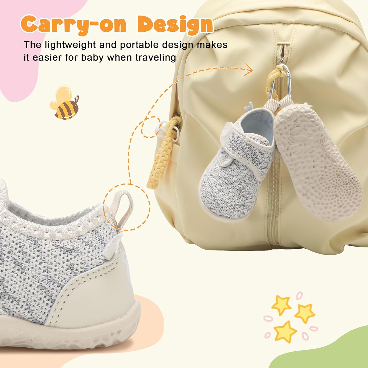 FEETCITY Baby Walking Shoes Barefoot Baby Shoes Infant Sneakers Newborn Crib Shoe Lightweight Flexible Slip On Shoe - Image 5