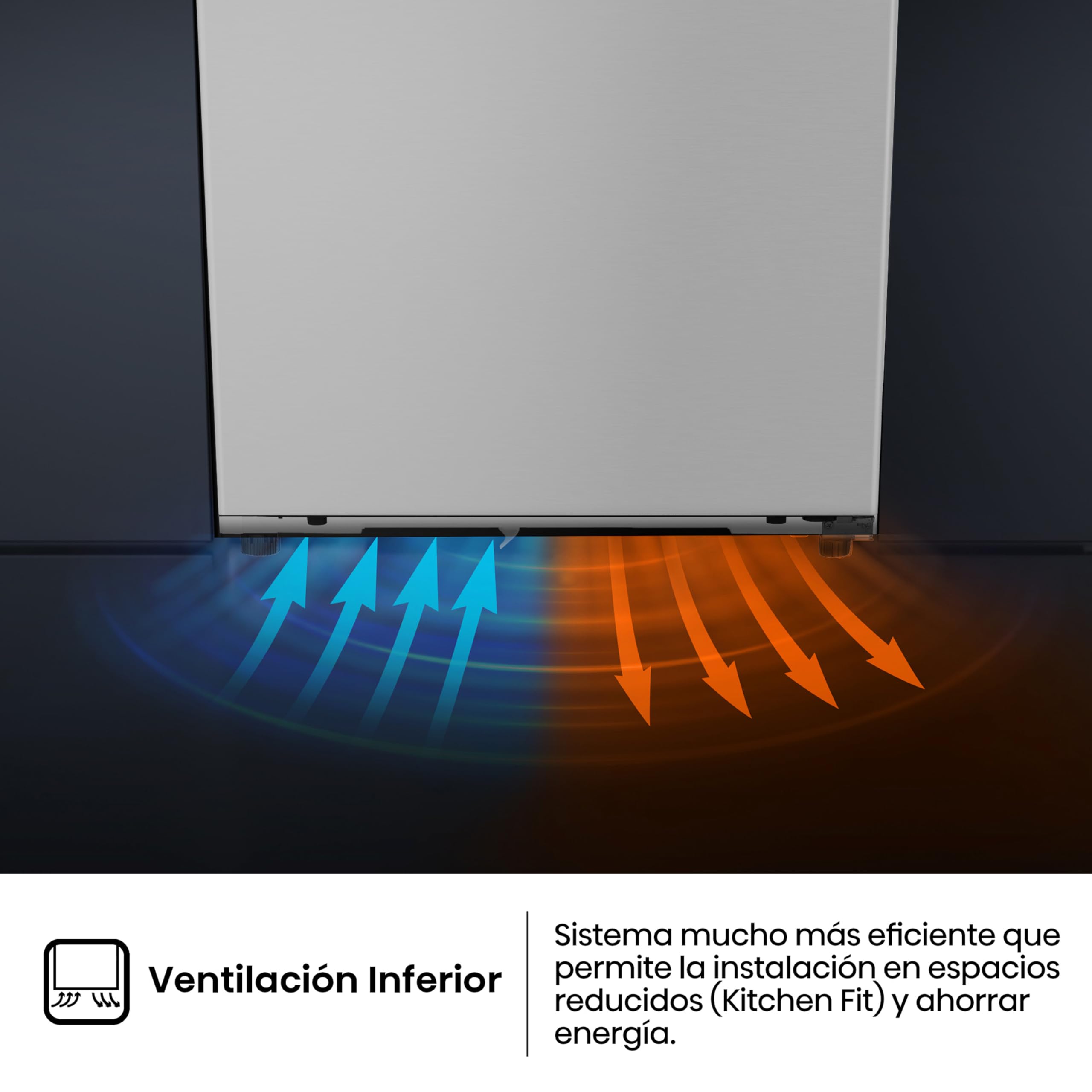 Hisense FT3K310SEWE Congelador, 1 Puerta De Libre Instalación Kitchen Fit, Class E, 312 L, Alto 185.6 cm x Ancho 59.5 cm, Color Blanco, Ventilación Inferior, Apertura de Puerta 90 Grados