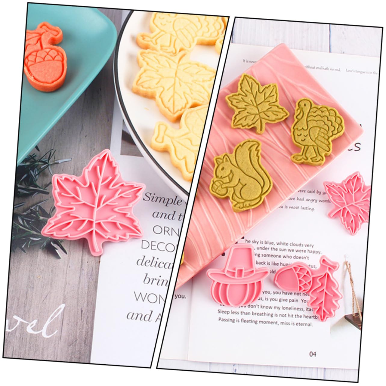 Amosfun Lot De 3 Emporte-pièces Uniques Pour Biscuits De Thanksgiving Faciles À Nettoyer 6 Pièces X 3