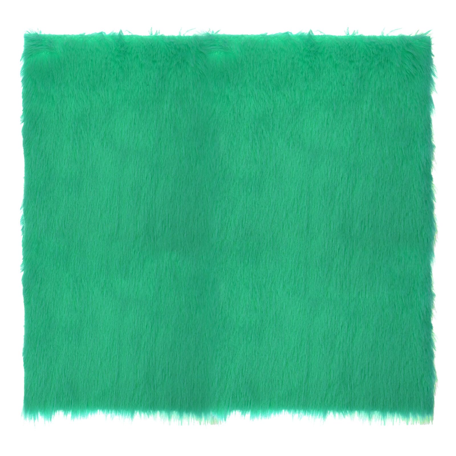 DMiotech 30"x30" Green Faux Fur Square Fabric, Fluffy Faux Fur for Crafts Gnomes, Animal Costumes, Cushions
