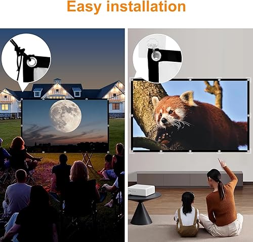 Miniatura 4 de Pantalla de proyector portátil Película de 120 pulgadas Pantallas de proyección al aire libre 4K HD Plegable Antiarrugas Pared colgante interior