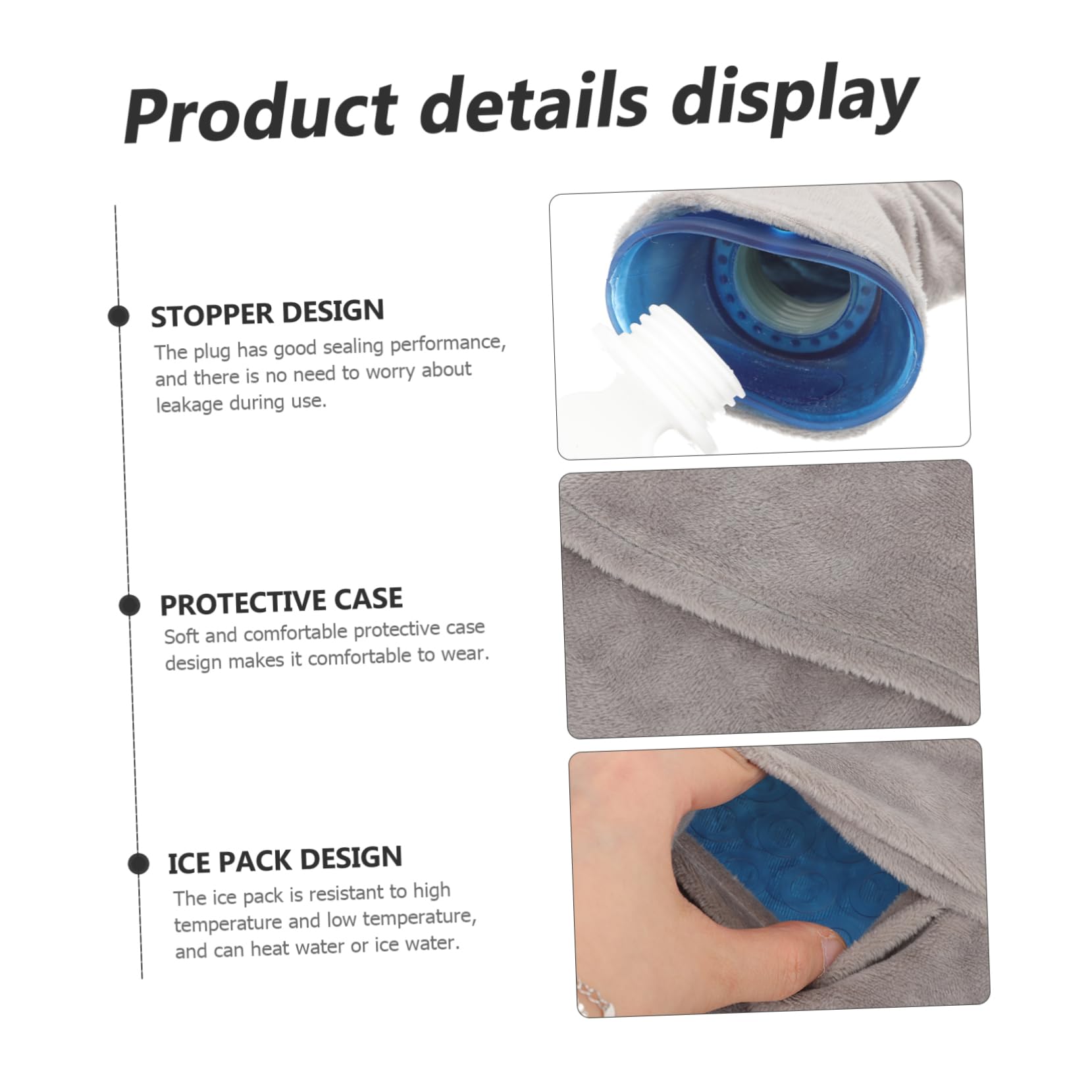 Borsa U per Impacchi Caldo e Freddo in PVC Trasparente per Scalla Collo e Spalle, Facile da Riempire e Riutilizzabile