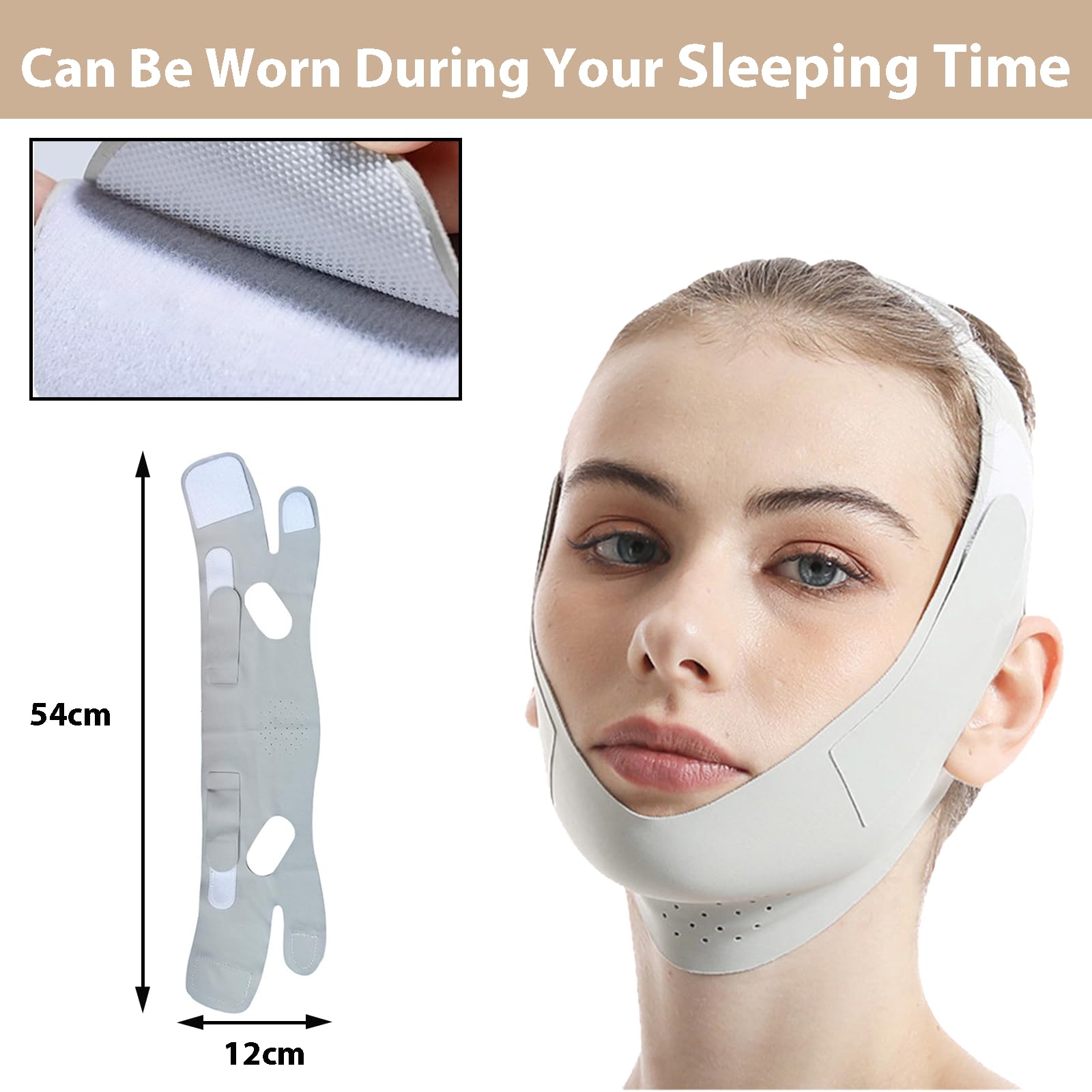Gipnva Chin Strap for Skin Firming & Tightening, Reusable Double Chin Reducer, V-Line Face Lifting Chin Mask for Women & Men - Image 2