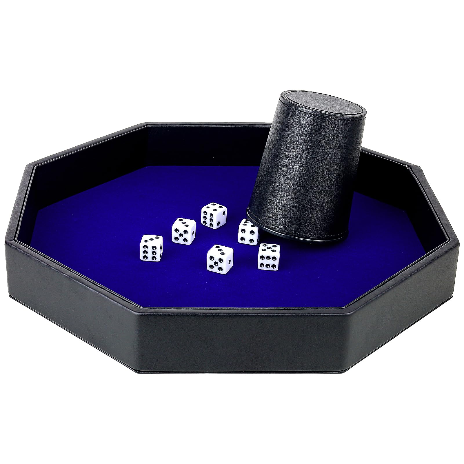 Gesserit Plateau à dés avec support en feutre bleu doublé en cuir synthétique pour jeux de donjon Crawler