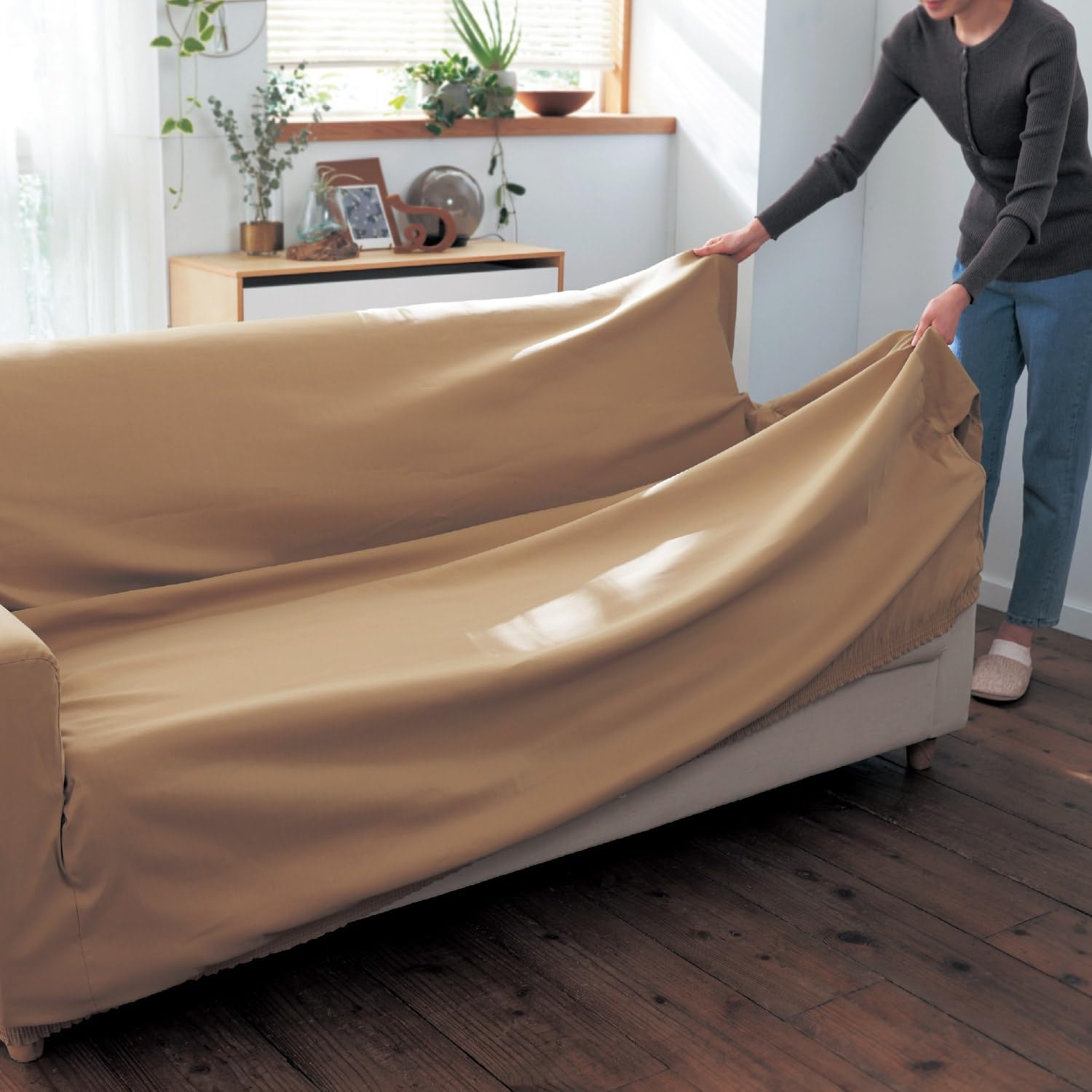 ベルメゾン　ソファーカバー 4枚セットベージュ Amazon｜[ベルメゾン] ソファーカバー 撥水 防汚 洗える チノ