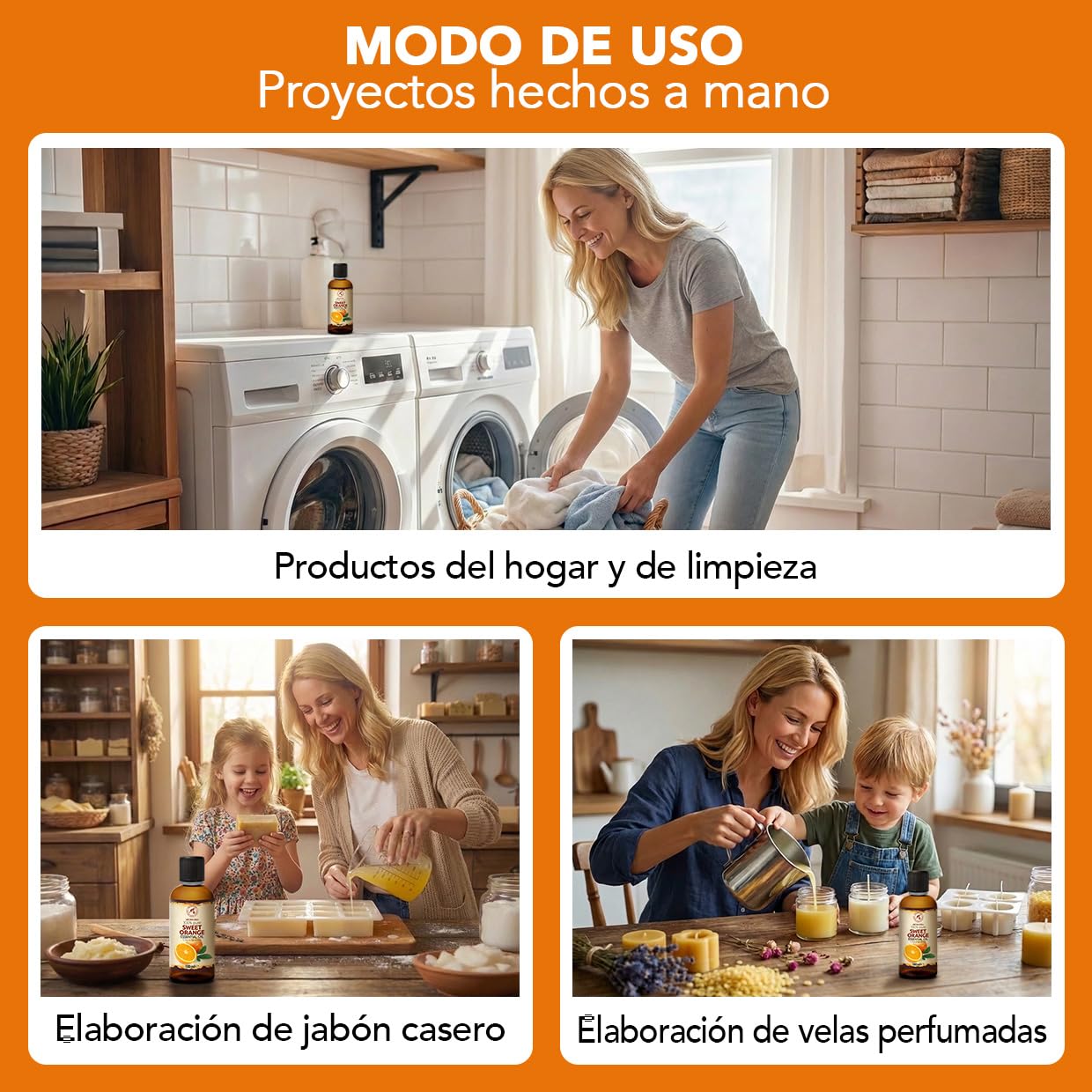Aceite Esencial de Limón & de Naranja Dulce 2x100 ml - Citrus Limon - Citrus Sinensis - Natural y Puro - Aceites Esenciales para Difusores - Fragancias para el Hogar - Aroma Cítrico - Aromaterapia