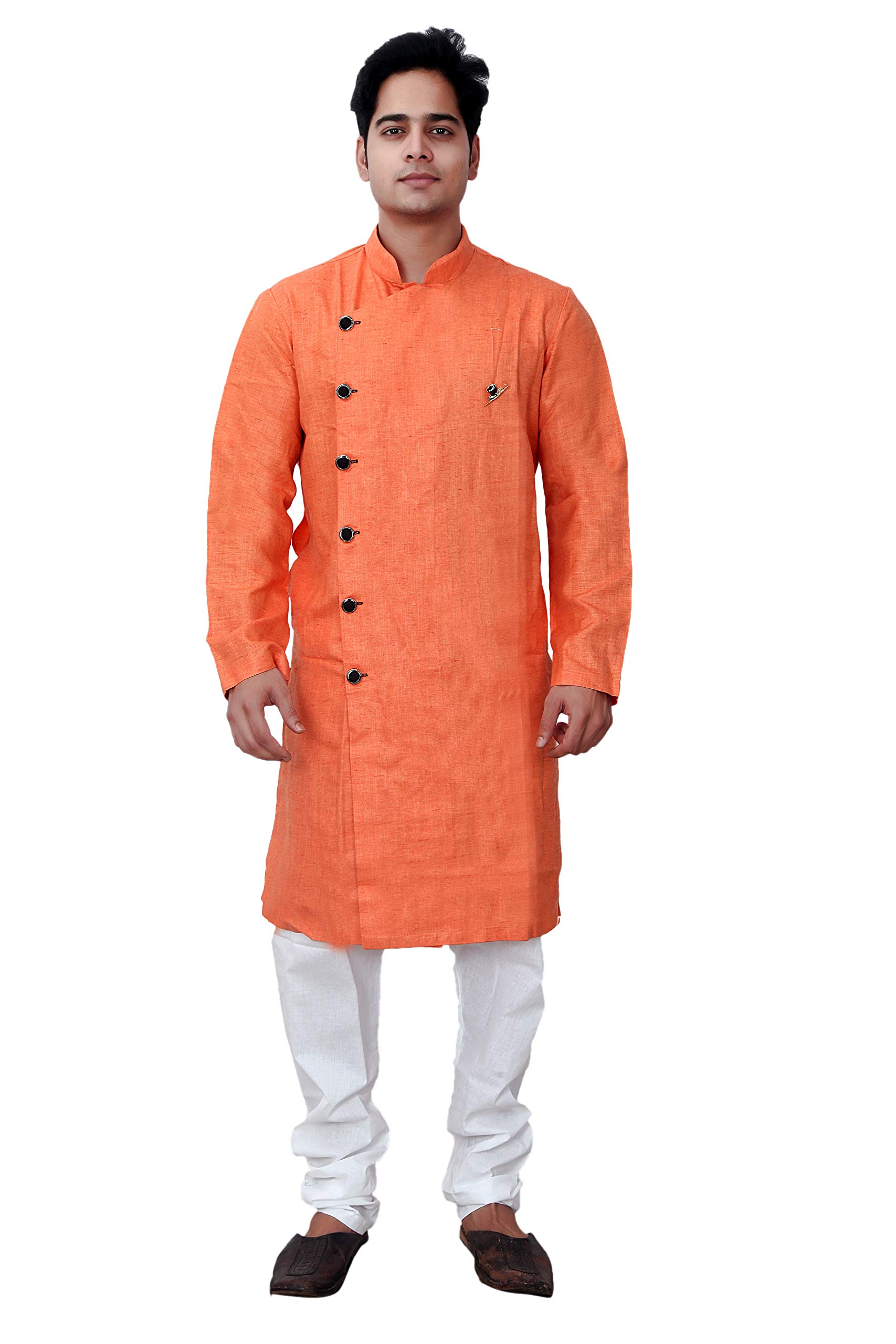 Basilio Men's Indo-Western Style Ethnic Set-102-Orange-picture-52
