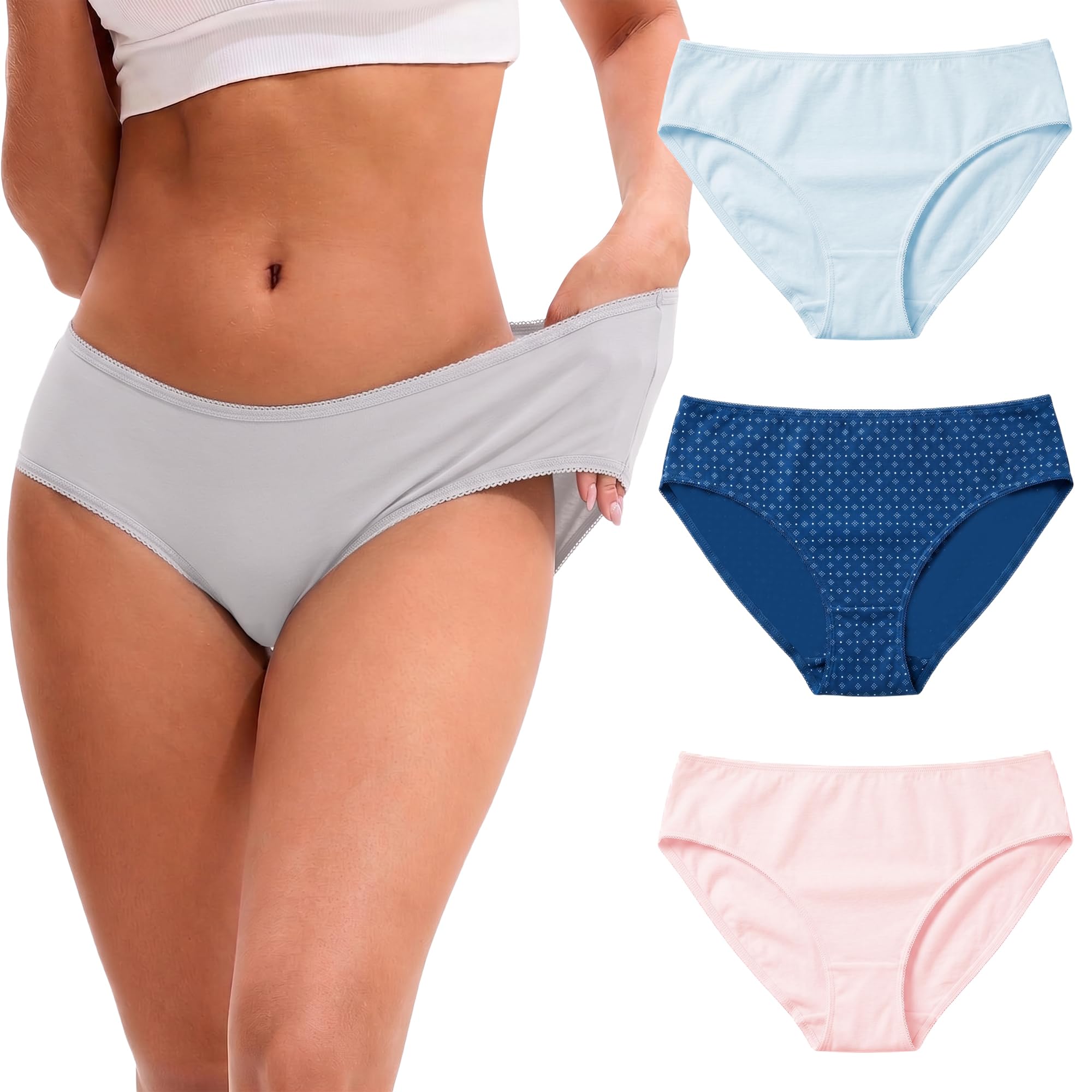pepperika Panty Set for Women Cotton Panties for Woman Combo (RANDOM COLOR AND PRINT)-picture-56