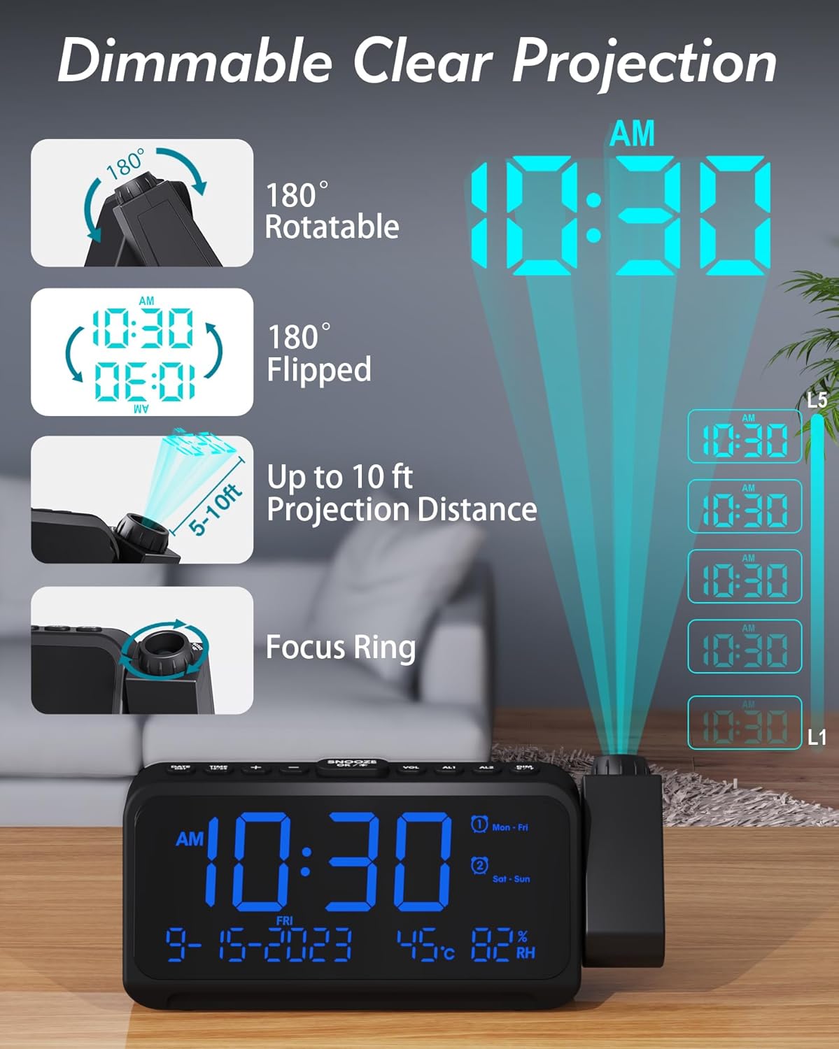 Wake Up Right: The Ultimate Review of Roxicosly Projection Alarm Clock for Heavy Sleepers