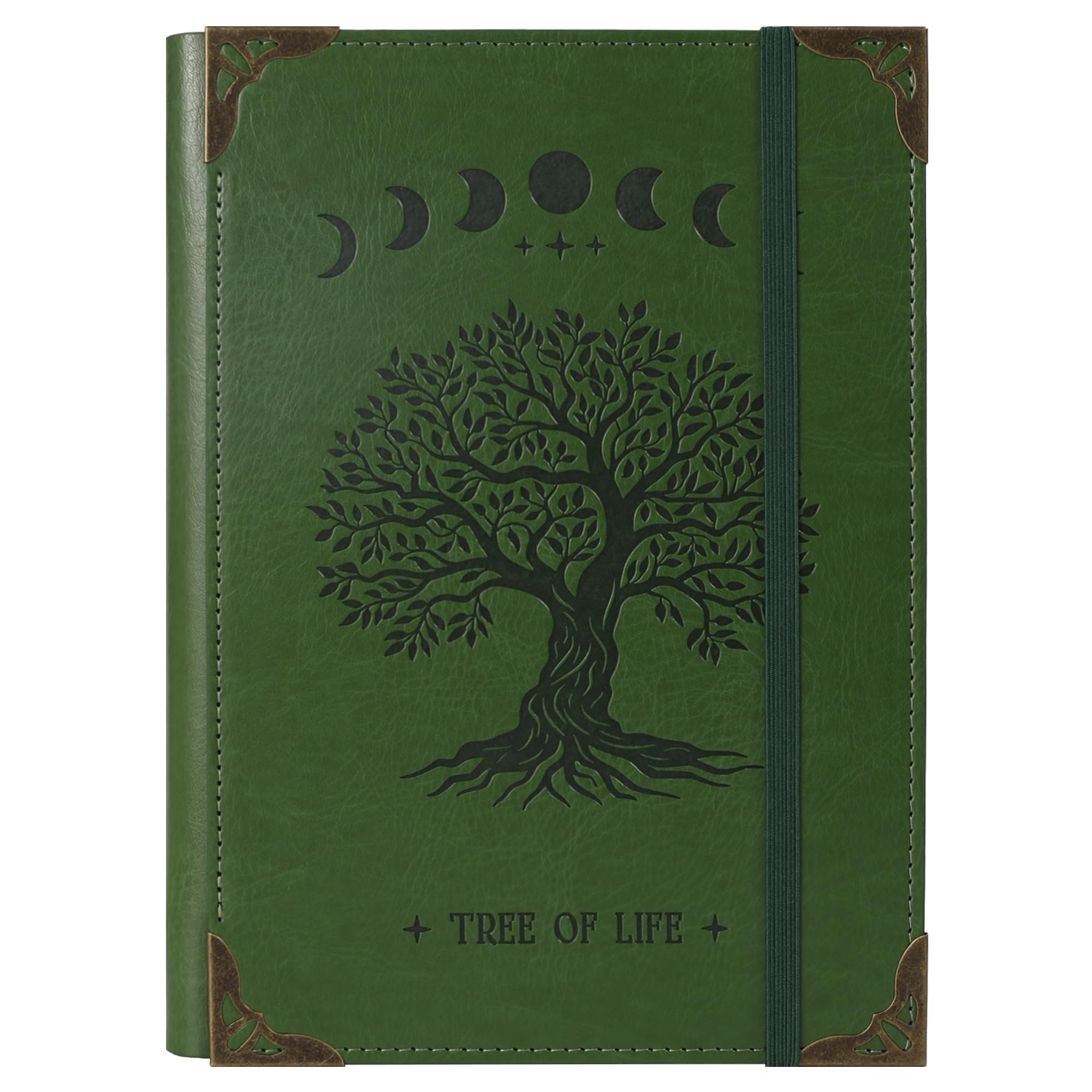 TIEFOSSI A5 Binder 6 Ring Notebook for Women Men, Hardcover PU Leather Journal, Vintage Tree Journals, College Ruled Notebook for School, Planner, Travel, Work, Organizer — image 1