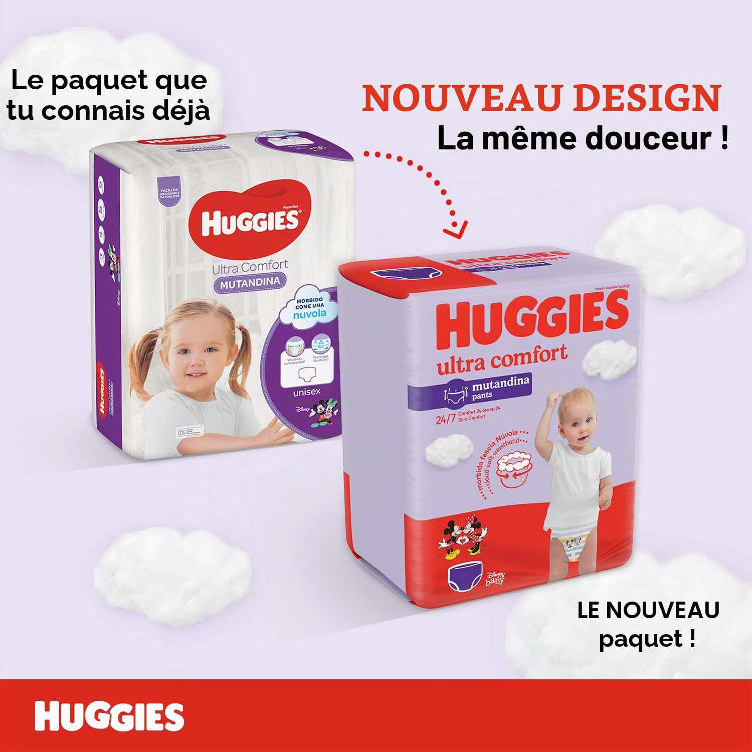 Huggies Ultra Comfort, Couches Taille 4 (9-14 Kg), Culotte respirante, Lot de 72