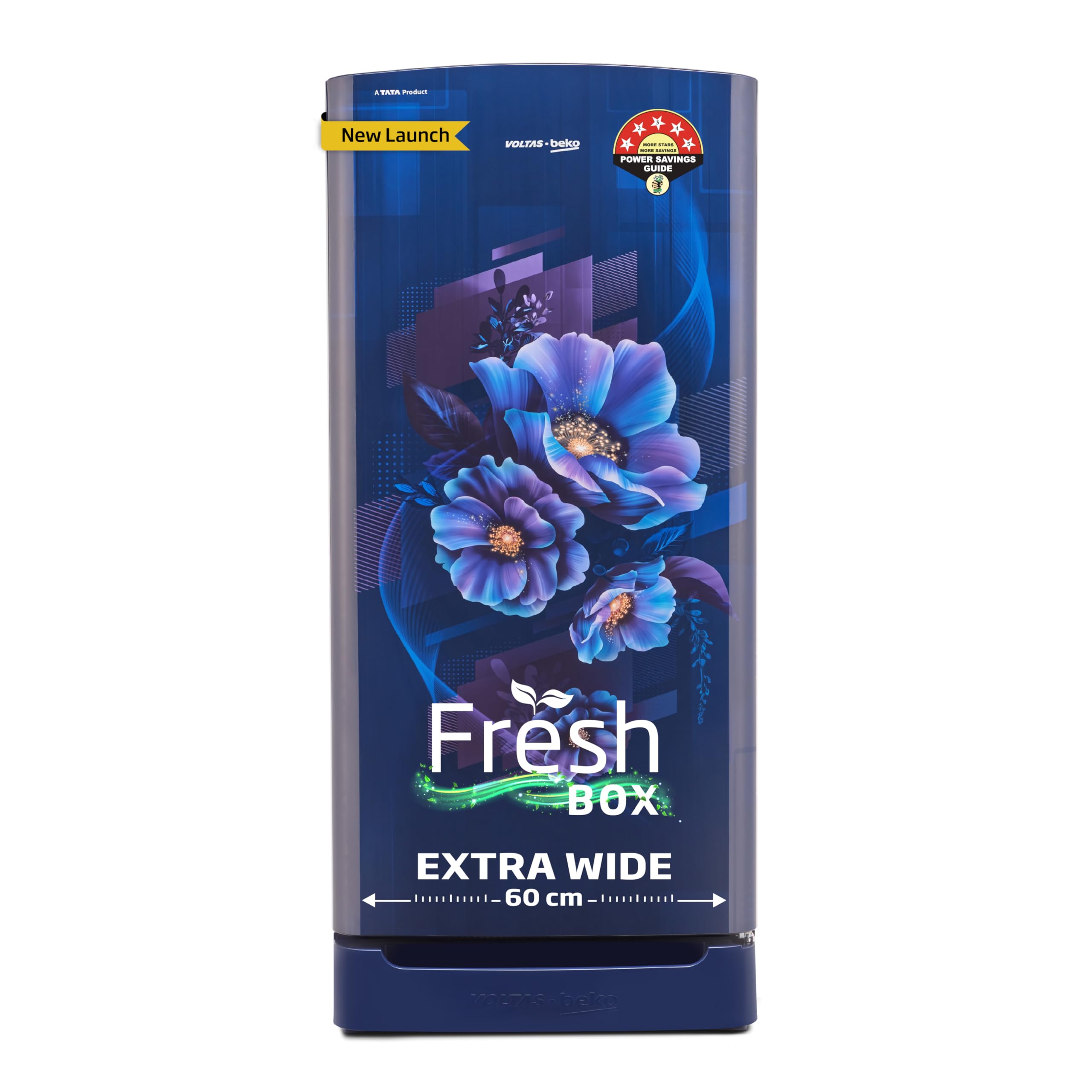 Voltas Beko, A Tata Product 228 L 5 Star Direct Cool Single Door Refrigerator (RDC260A/W0BBRTM0B00GO, Bonita Blue, With Fresh Box Technology, Quick Frezze, Chiller Zone and Base Drawer)
