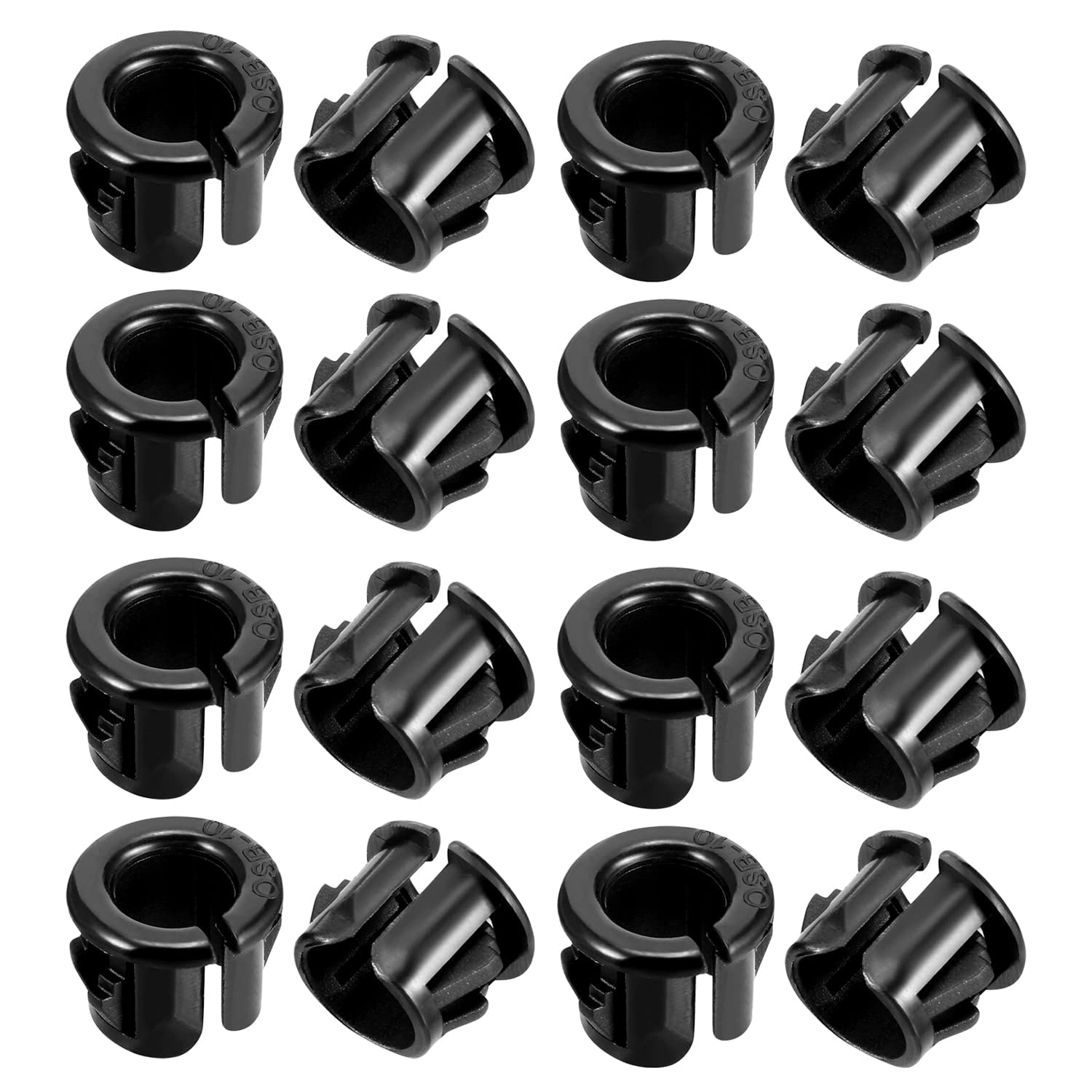 Heyiarbeit 100pcs Cable Snap Bushing 2/5" Nylon Snap in Cable Hose Bushing Grommet Protector Round Snap Panel Locking Hole Plugs Cover, for Wire Insulation Protection Black Tone-image-33