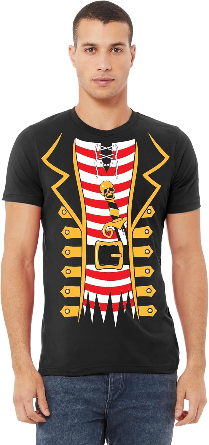 Promotion & Beyond Pirate Shirt Summer Cruise Tuxedo Jumbo Print Halloween Costume Resort Theme Park Men's T-Shirt - Image 3