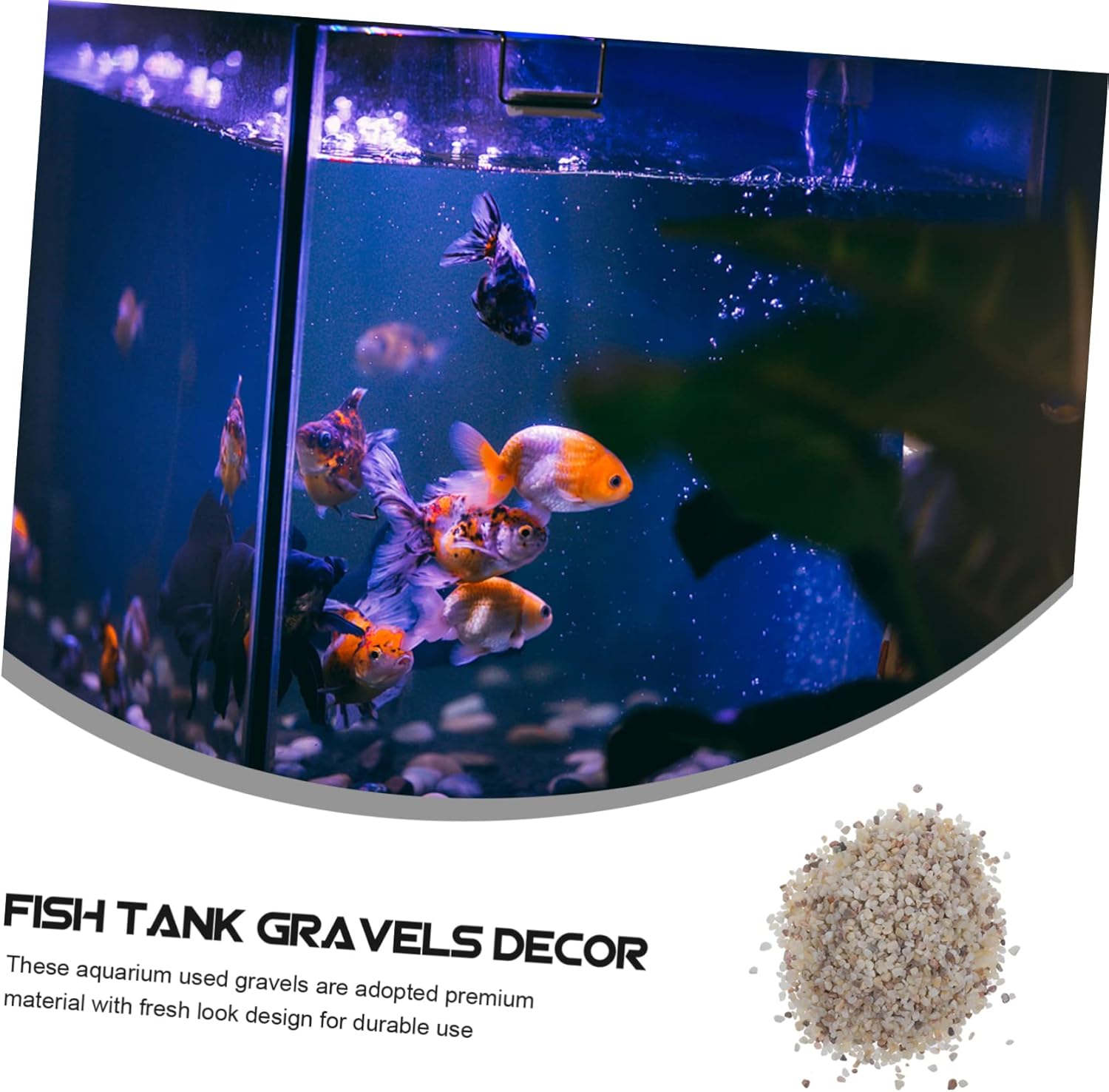 GARVALON Black Aquarium Gravel Fish Tank Rocks Gravel Freshwater Fish Tank Sand Saltwater Aquarium Accessories for Plant Substrate