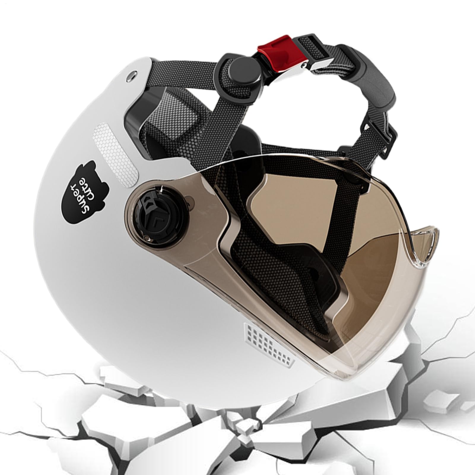 Mezzo copricapo per moto, cappello duro moto adulto sole aperto