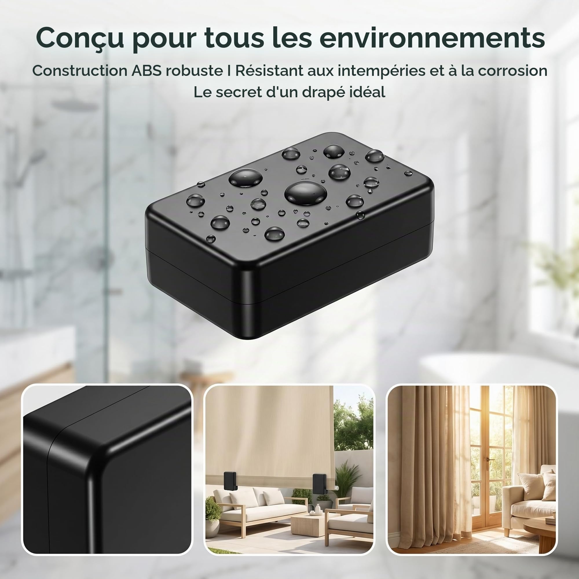 10 Paires Poids Magnetiques Rideau Douche Exterieur, 20 Pièces Aimants Rideau Noir 74g, Poids Plastique Imperméable pour Rideaux d'Extérieur, Tonnelle, Nappe, Anti-Vent