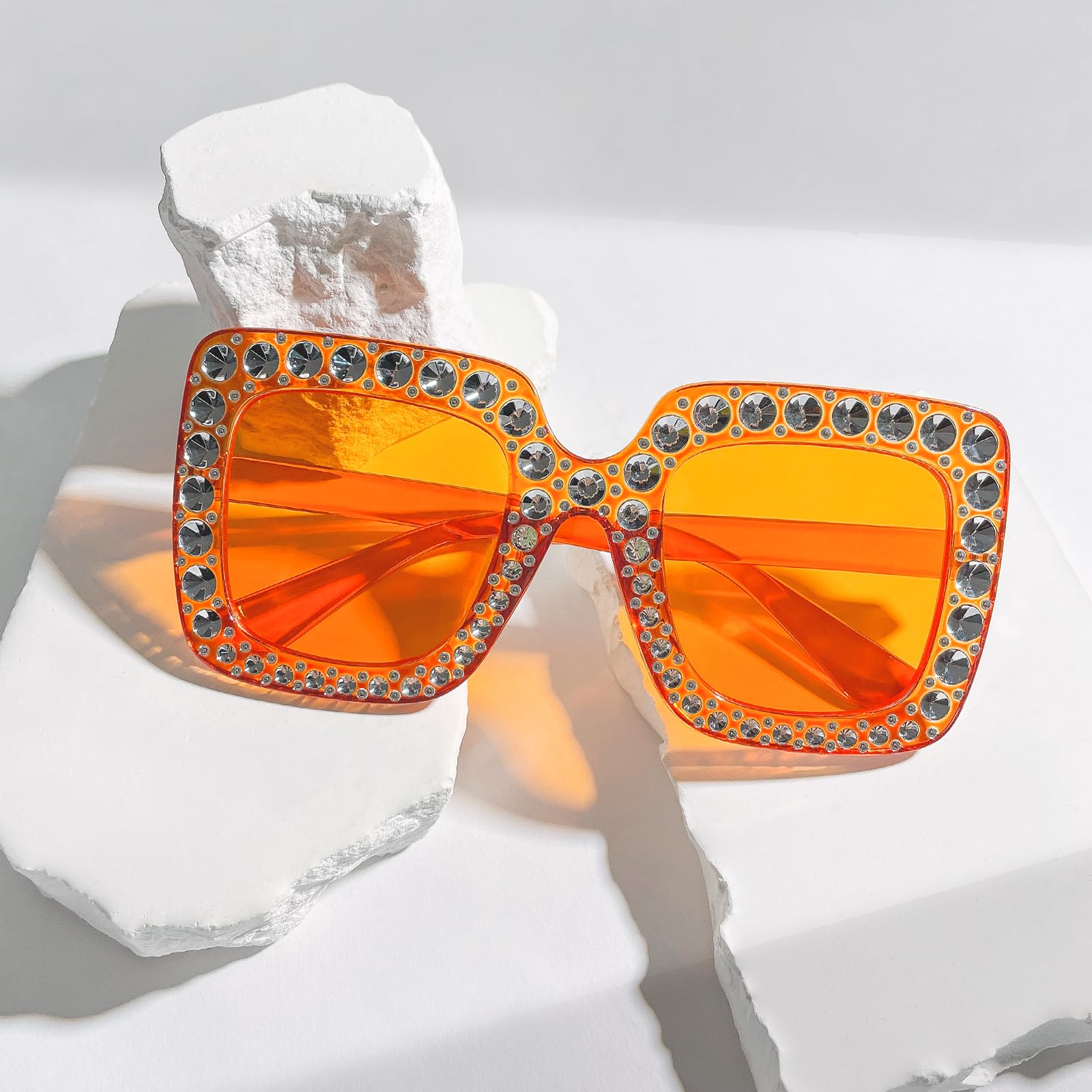 SUNOVELTIES Lot de 12 paires de lunettes de soleil orange classiques rétro pour fête, accessoires de costume, lunettes en vrac pour adulte unisexe