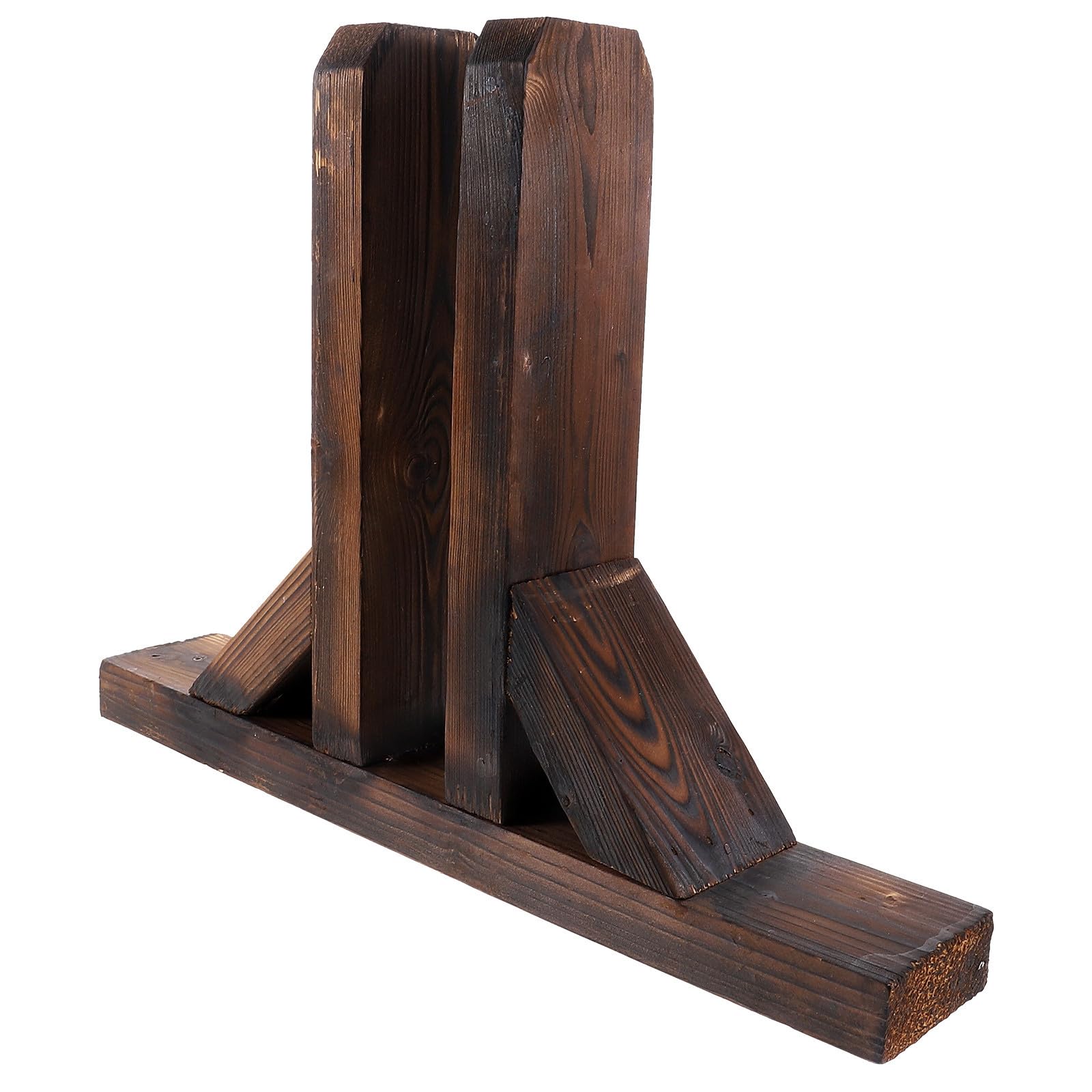 Soporte resistente para cercas pequeñas con acabado de madera pulida 8