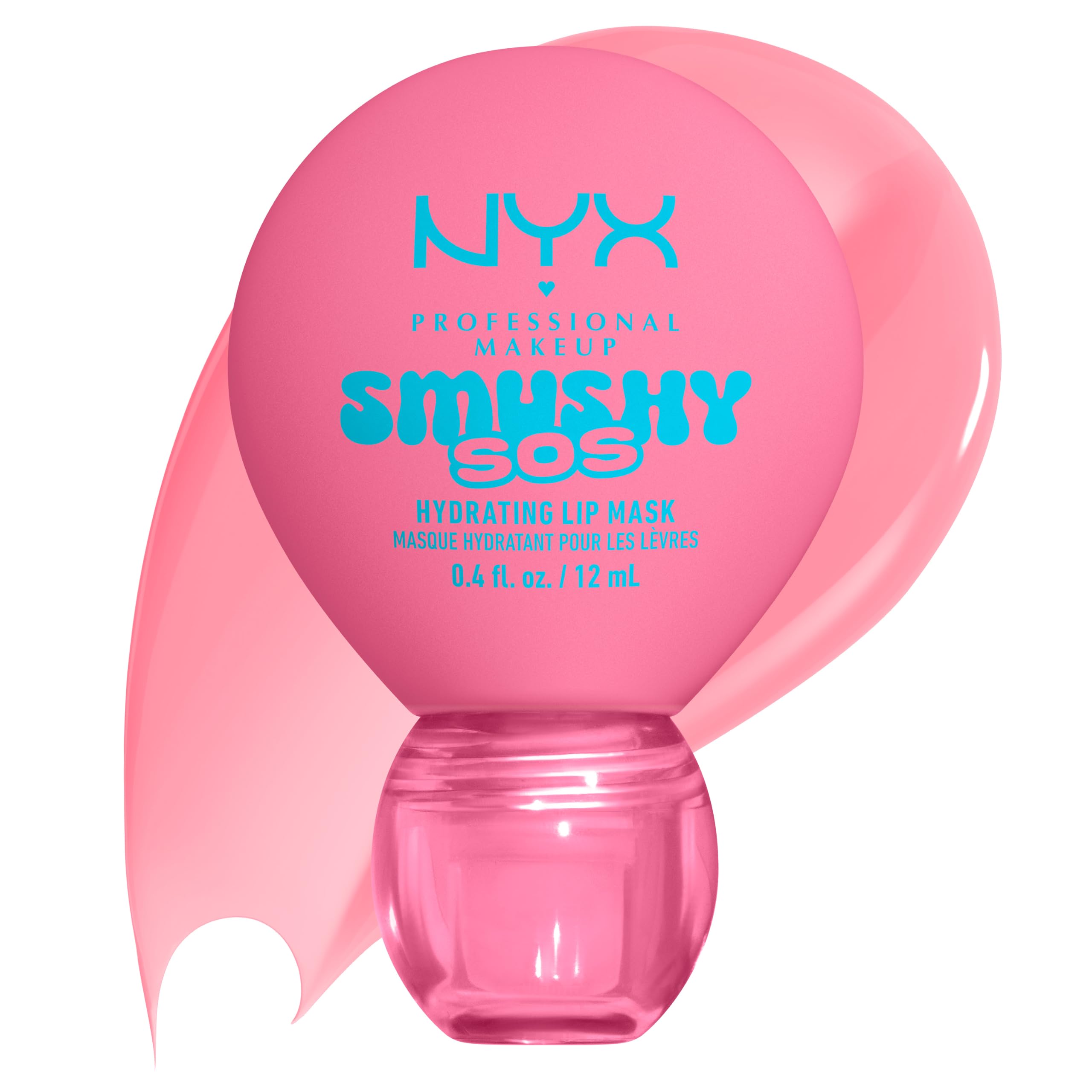 NYX Professional Makeup Smushy SOS, Hydrating Lip Mask, Upto 12HR Hydration, Glossy Shine, Infused with Hyaluronic Acid, Vegan & Cruelty Free, Pink Guava Glaze