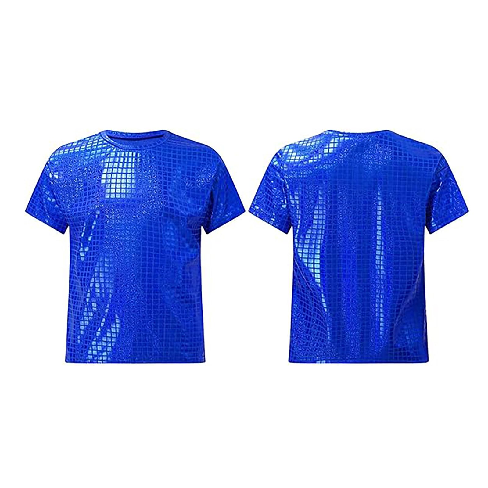 Genérico Ropa Hip Hop Niño Camiseta Brillante Niña Top Lentejuelas Camisetas Metalizada Manga Corta Top Deportivo Camiseta Brillante De Baile Jazz Hiphop Disfraz Fiesta Actuación