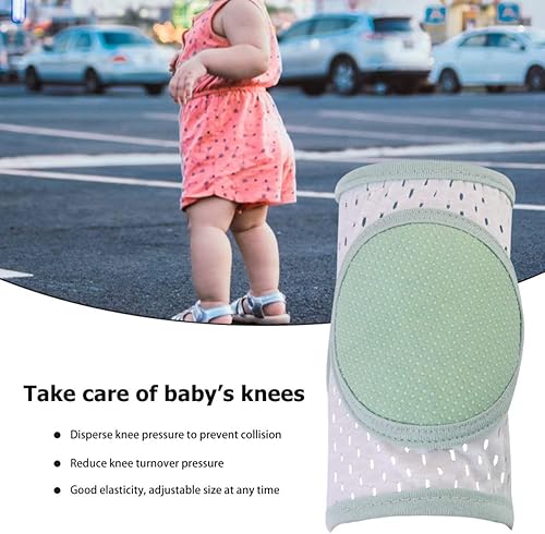Miniatura 9 de EXCEART Rodilleras antideslizantes para bebés y niños pequeños rodilleras ajustables protector de gateo verde rodilleras para niños pequeños