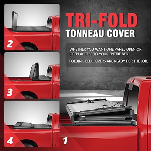 Miniatura 4 de DNA MOTORING Nueva cubierta rígida de tres pliegues para caja de camioneta, compatible con 82-93 S10  82-90 S15  91-93 Sonoma de 6 pies, TTC-HARD-039