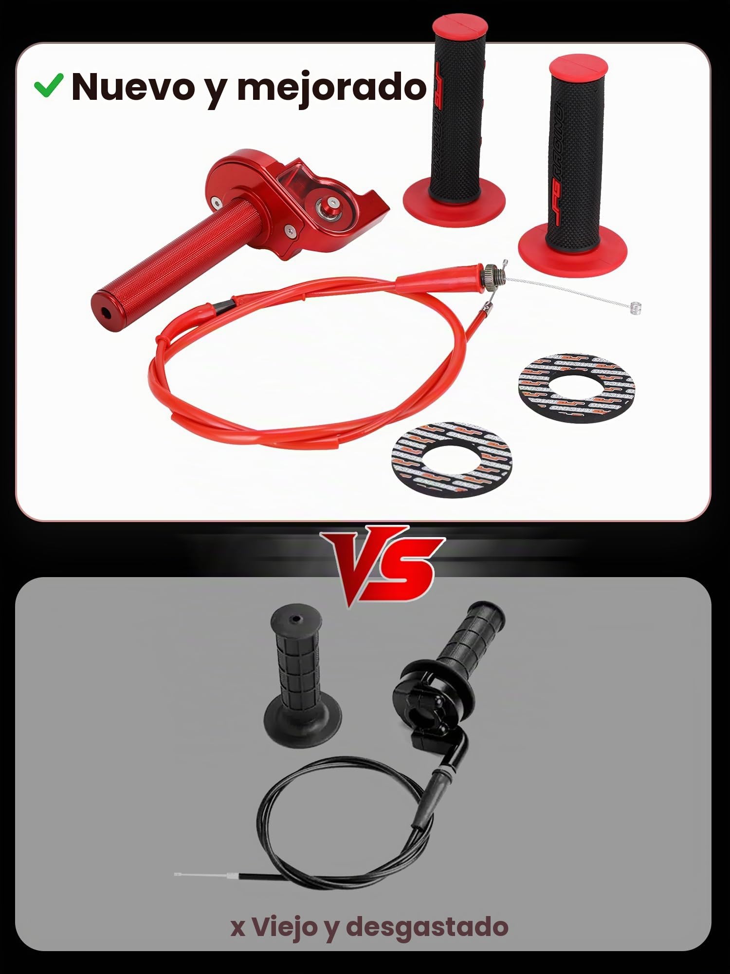 Empuñadura del Acelerador para Motocicleta de 7/8 Pulgadas, 22 mm, empuñaduras de Aluminio, Cable de Acelerador rápido Universal para manubrio de 50 110 125 150 200 250 CC