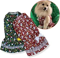 Roupa Pet Vestido Natal Natalino Cachorro Gato Vestido Roupinha Verão Inverno (Vermelho, Grande)