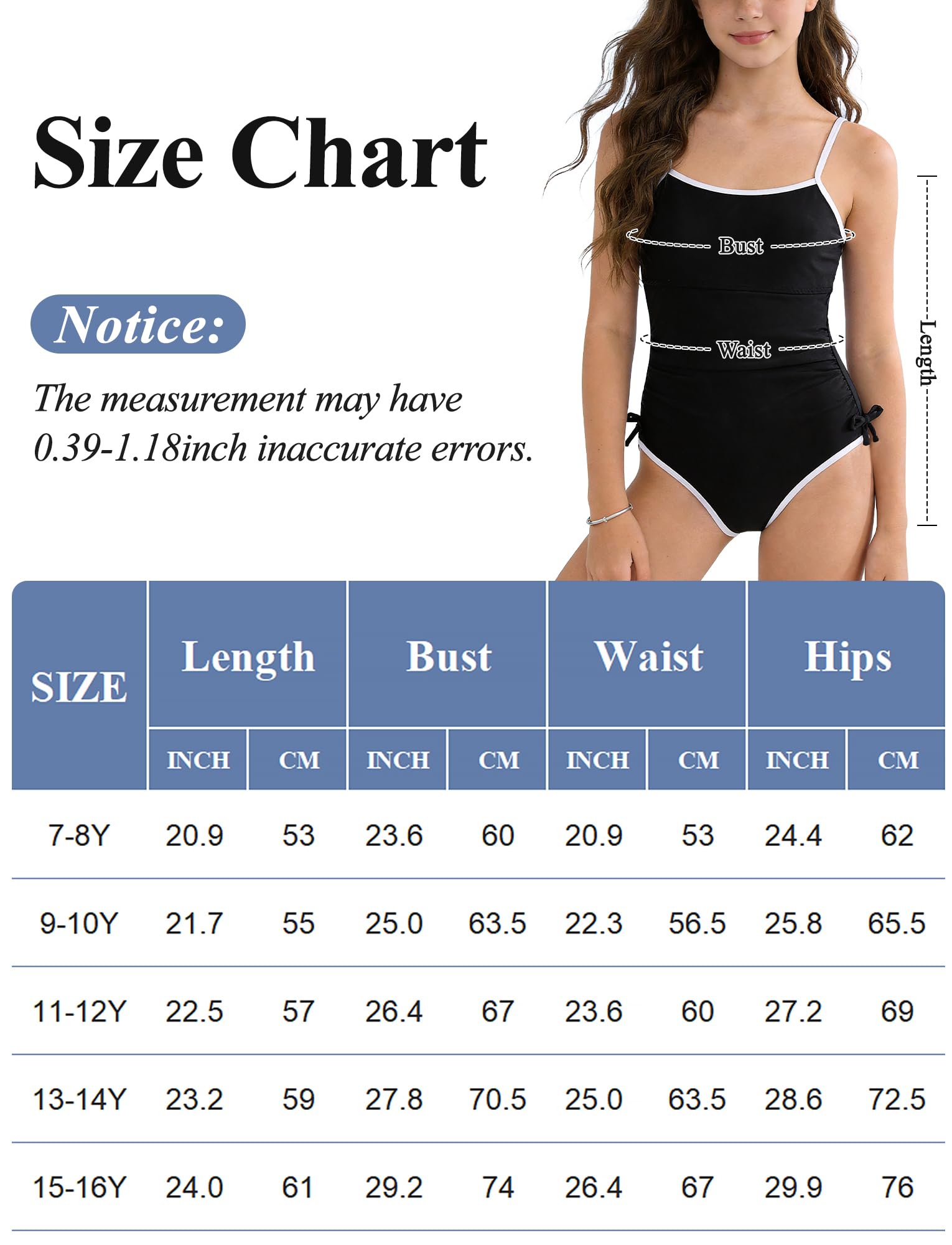 SEAUR Costume da bagno intero per ragazze, costume da bagno sportivo ad asciugatura rapida, costume da bagno estivo per 7-16 anni