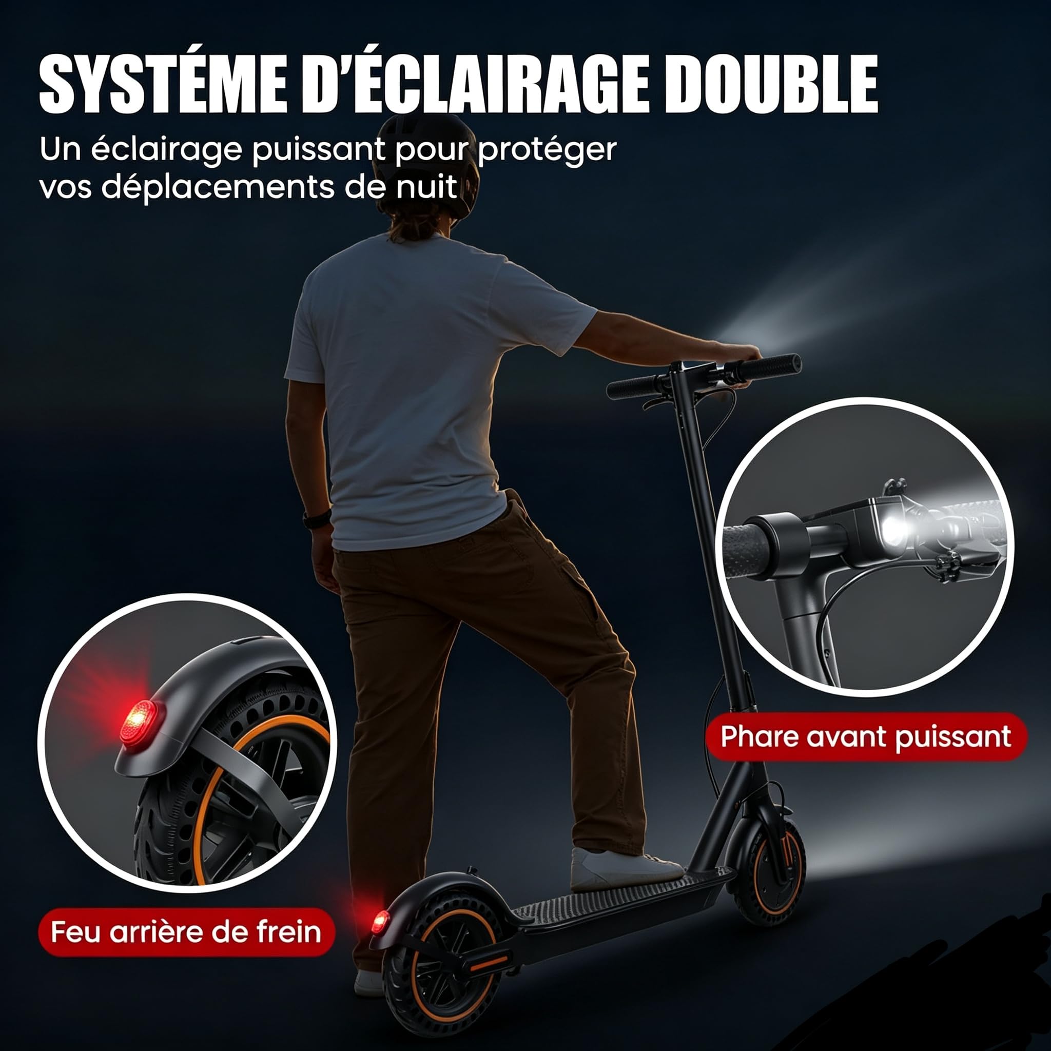 Trottinette électrique pour Adultes, Puissance maximale de 500 W, Vitesse maximale de 25 km/h, autonomie de 25-30 km, Pneus Solides 8.5'', Double Frein & APP, Charge Max 120 KG