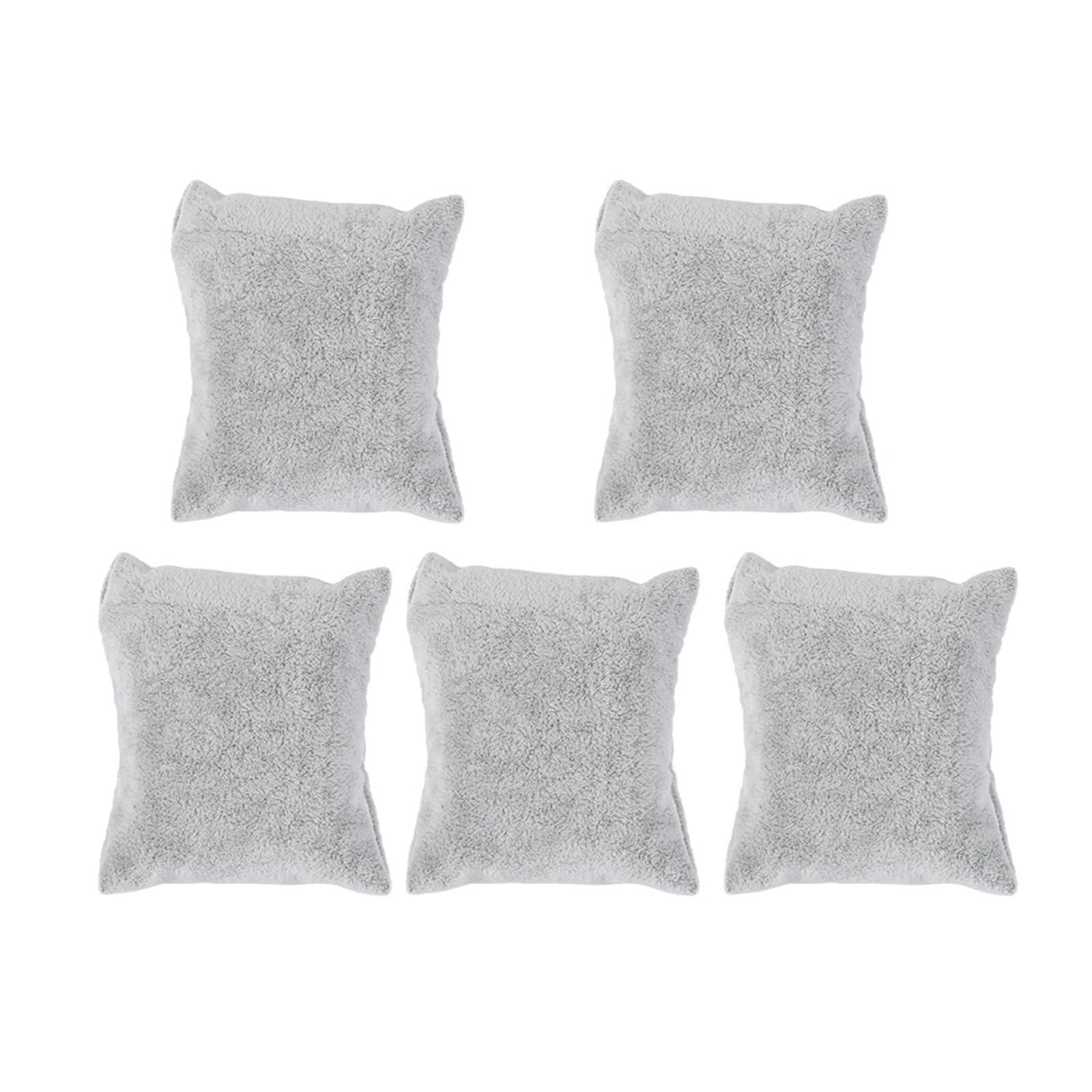 WUYXTO 5pcs Bangle Stand Jewelry Storage Velvet Display Pillow Watch Bracelet Holder Organizer For Packaging(Grey)