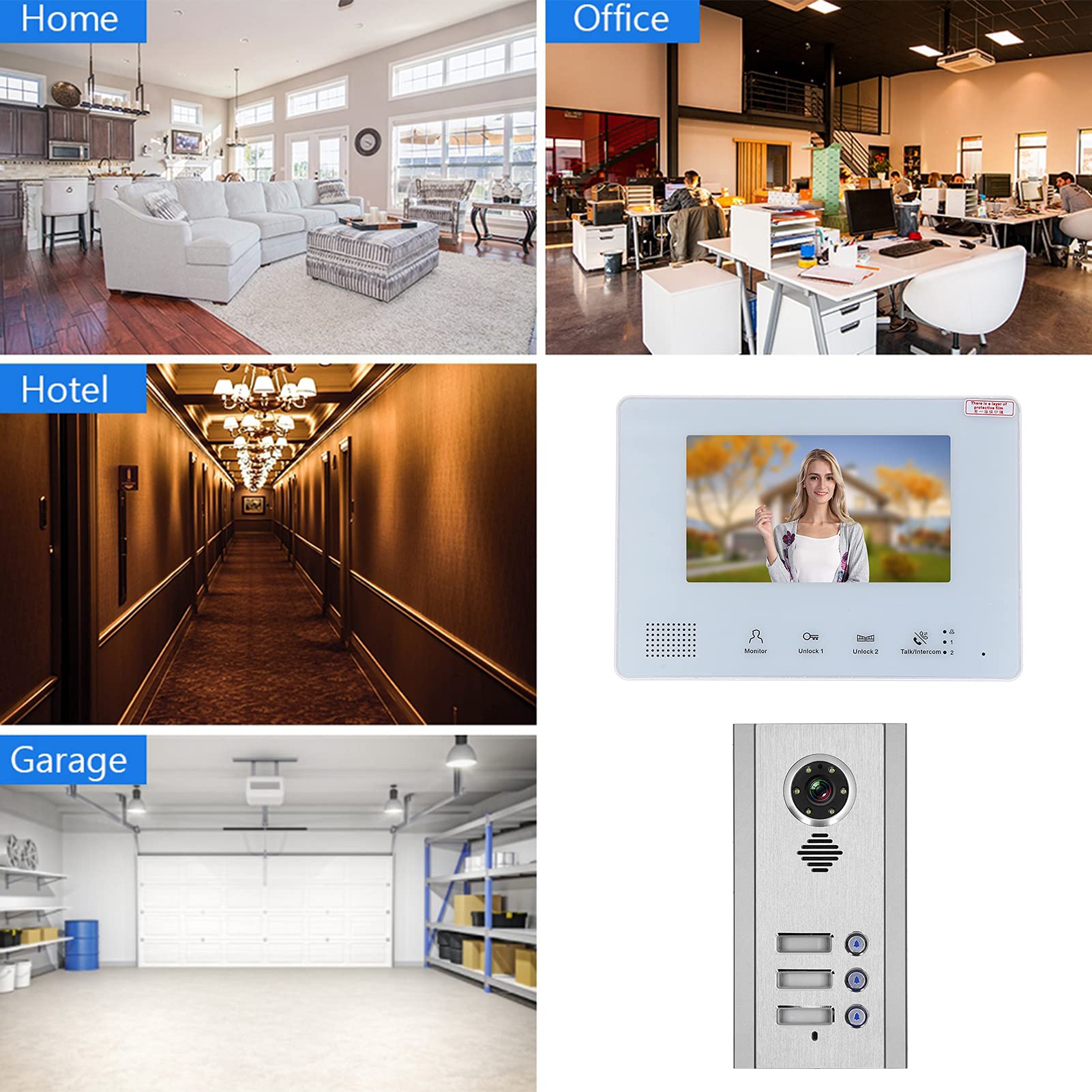 Portero Automático Antirrobo, Intercomunicador Visual Timbre Telefónico Con Videoportero Con 1 Máquina Para Exteriores (cámara) Para Videoportero