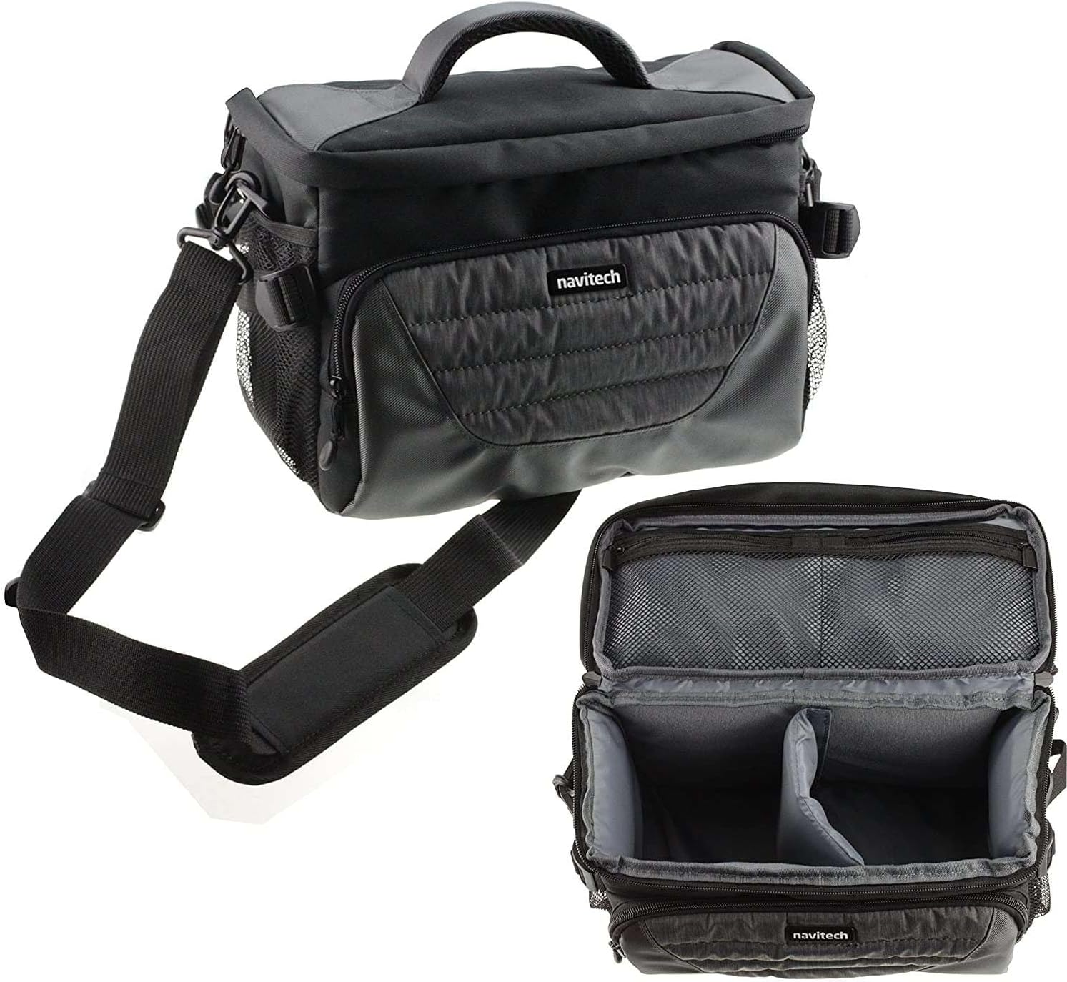 NavitechGrey Shoulder Camcorder Bag Compatible With SEREE TECH 2.7K 30 FPS Video Camera