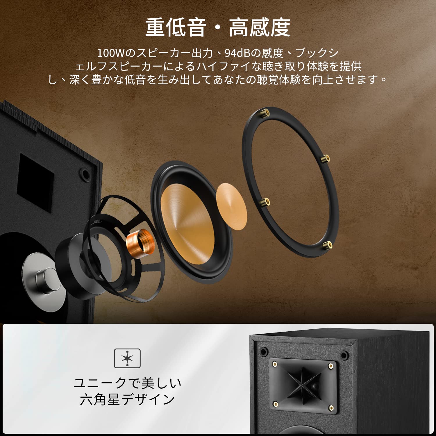 Amazon.co.jp: Starfavor P4-2ウェイパッシブ ブックシェルフ 