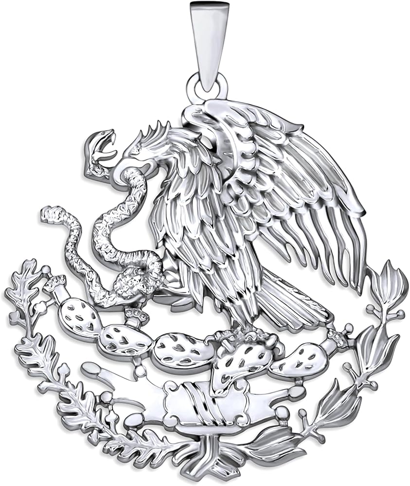 Amazon.com: Artigianno Mexican Eagle Necklace Silver Pendant