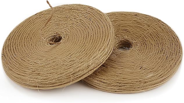 PerkHomy 1200 Feet 2Pcs*600ft Jute Twine String for Crafts Gift Wrapping Packing Gardening Crochet Knitting Macrame Decor Brown 600ft*2pcs Pie-Shaped
